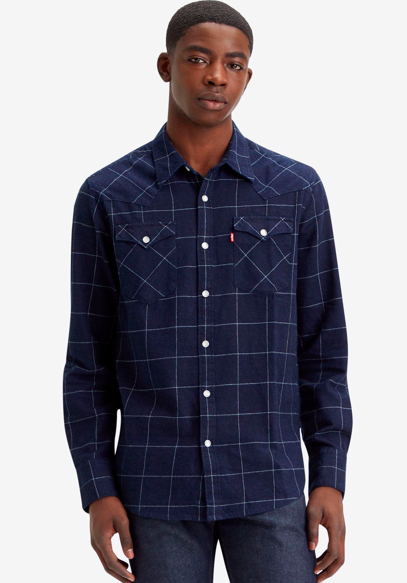 Levi's® Flanellhemd BARSTOW WESTERN STANDARD dark indigo