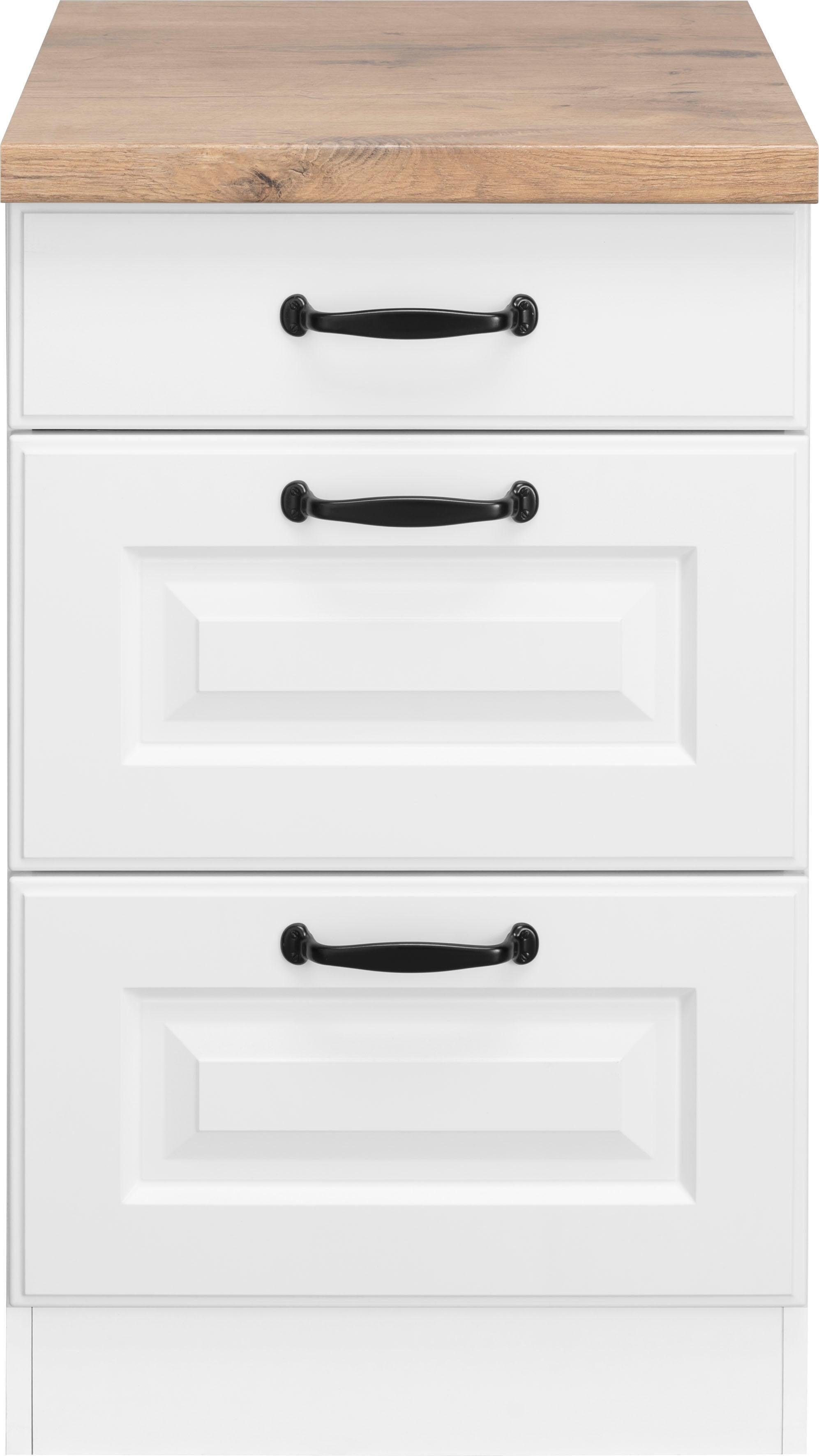 wiho Küchen Unterschrank Erla 50 cm breit, mit 2 großen Auszügen, inkl. Arbeitsplatte – Bild 3 von 5