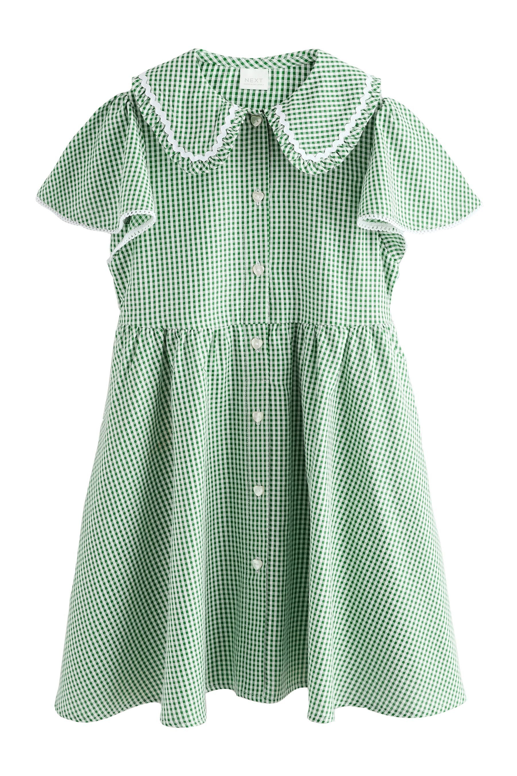 Next Hemdblusenkleid Kleid mit Vichykaros und Engelsärmeln (1-tlg)