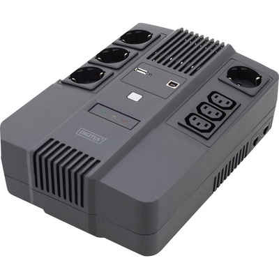 Digitus USV-Anlage All-in-One USV, 600VA/360W, LED 12V/7Ah x1, 4x, Netzwerk (RJ45), Steckdosen