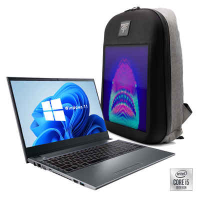 Hyrican NOT01699 Notebook (39,62 cm/15,6 Zoll, Intel Core i5 Intel Core i5-10210U, UHD Graphics, 1000 GB SSD, inkl. LED Laptop Rucksack, Polyester+ LED-panel, schwarz)