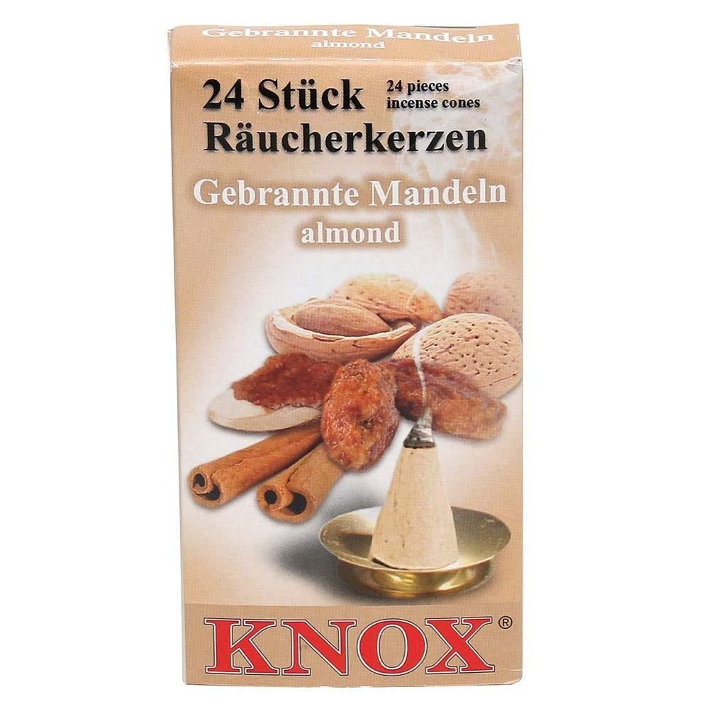 Päckchen KNOX 24er 3 Räucherkerzen- Räuchermännchen Packung Gebrannte - Mandeln