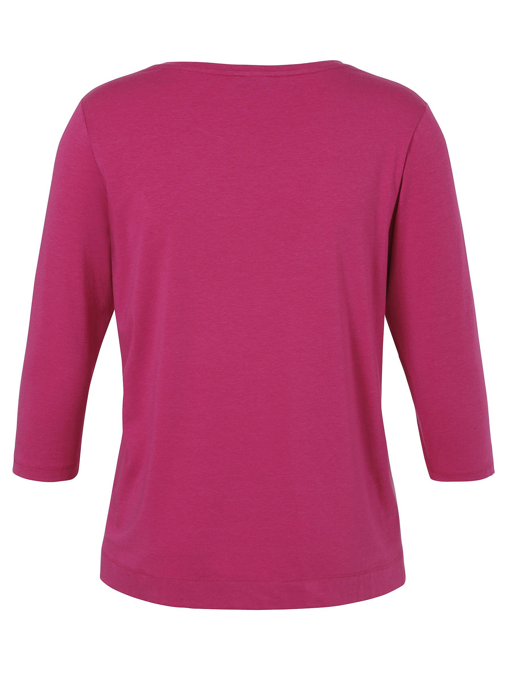 VIA APPIA magenta mit DUE unifarbenem multicolor Design Rundhalsshirt