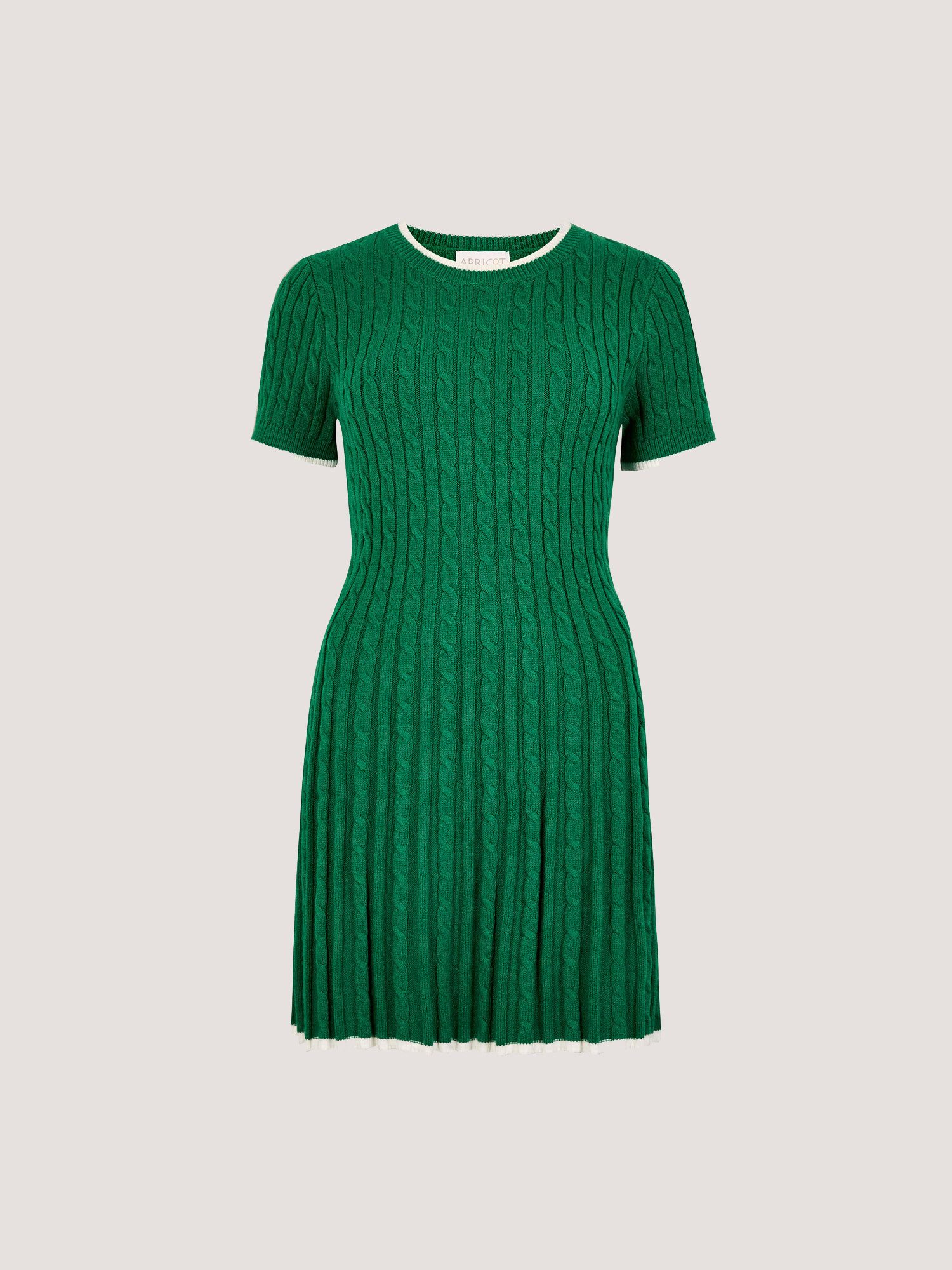 Apricot Strickkleid Skater-Minikleid mit Zopfmuster – Bild 5 von 5