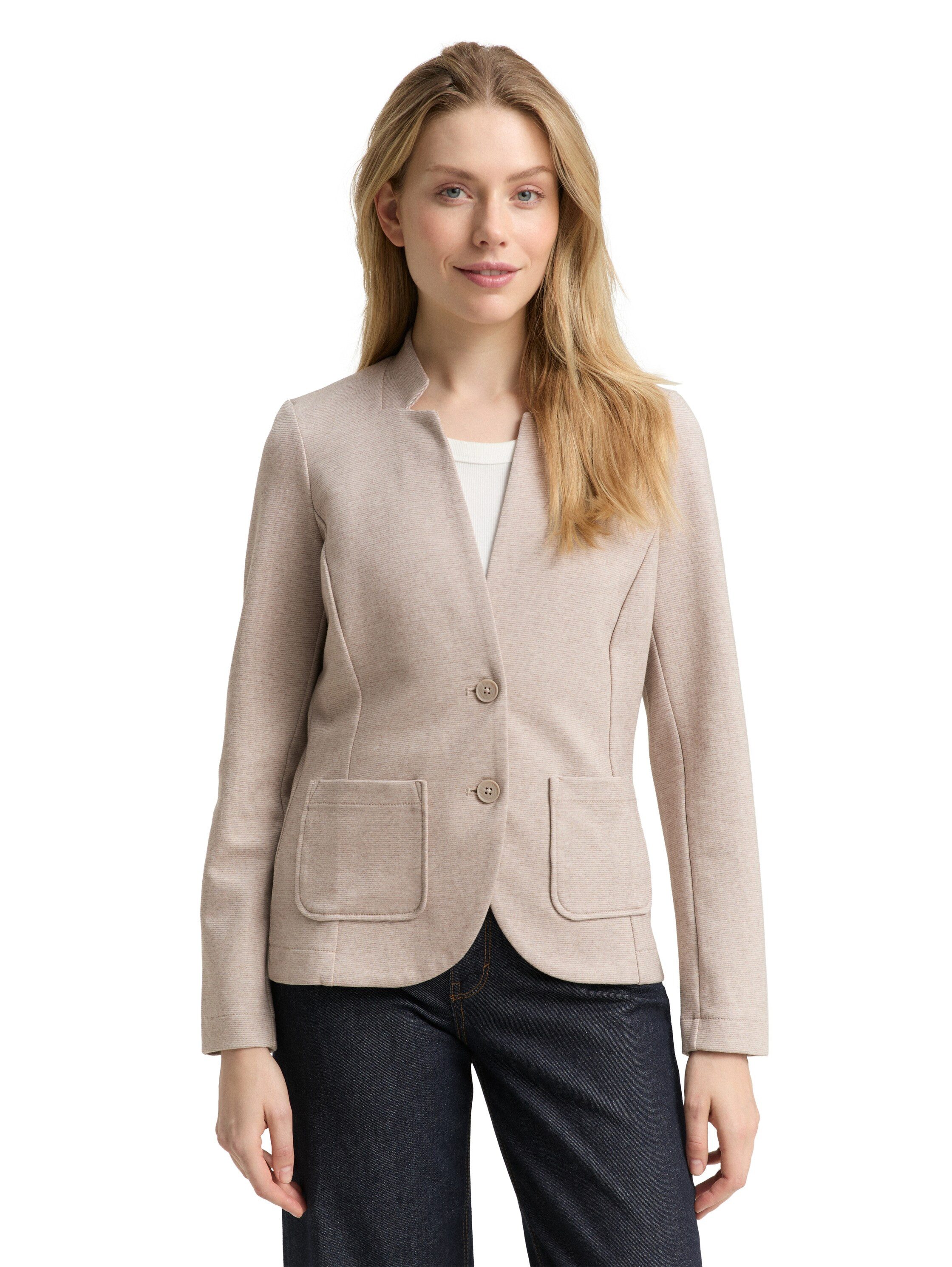 TOM TAILOR Sweatblazer Ottoman mit aufgesetzten Taschen und Struktur günstig online kaufen