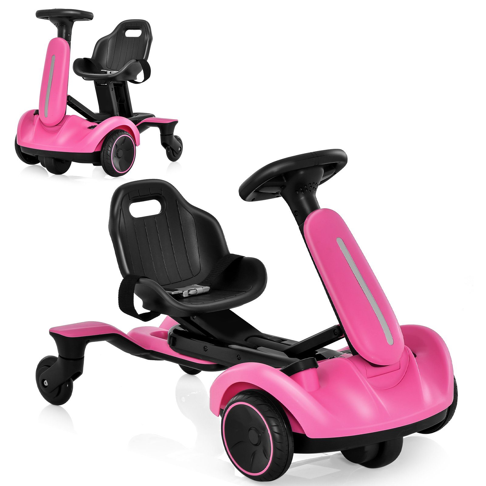 COSTWAY Elektro-Kinderauto Go Kart Drift, mit verstellbarem Sitz