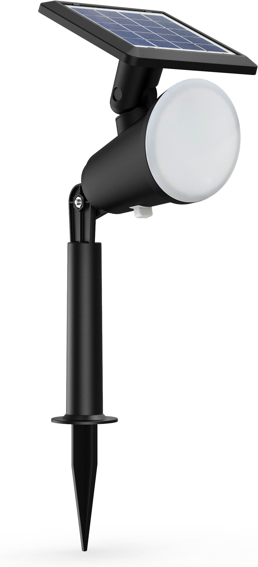 Philips LED Gartenstrahler 2er Pack Outdoor Solar Jivix Spotleuchte Spiess, Abschaltautomatik, Tageslichtsensor, LED fest integriert, Warmweiß, Tageslichtsensor, 2700 Kelvin, schwarz