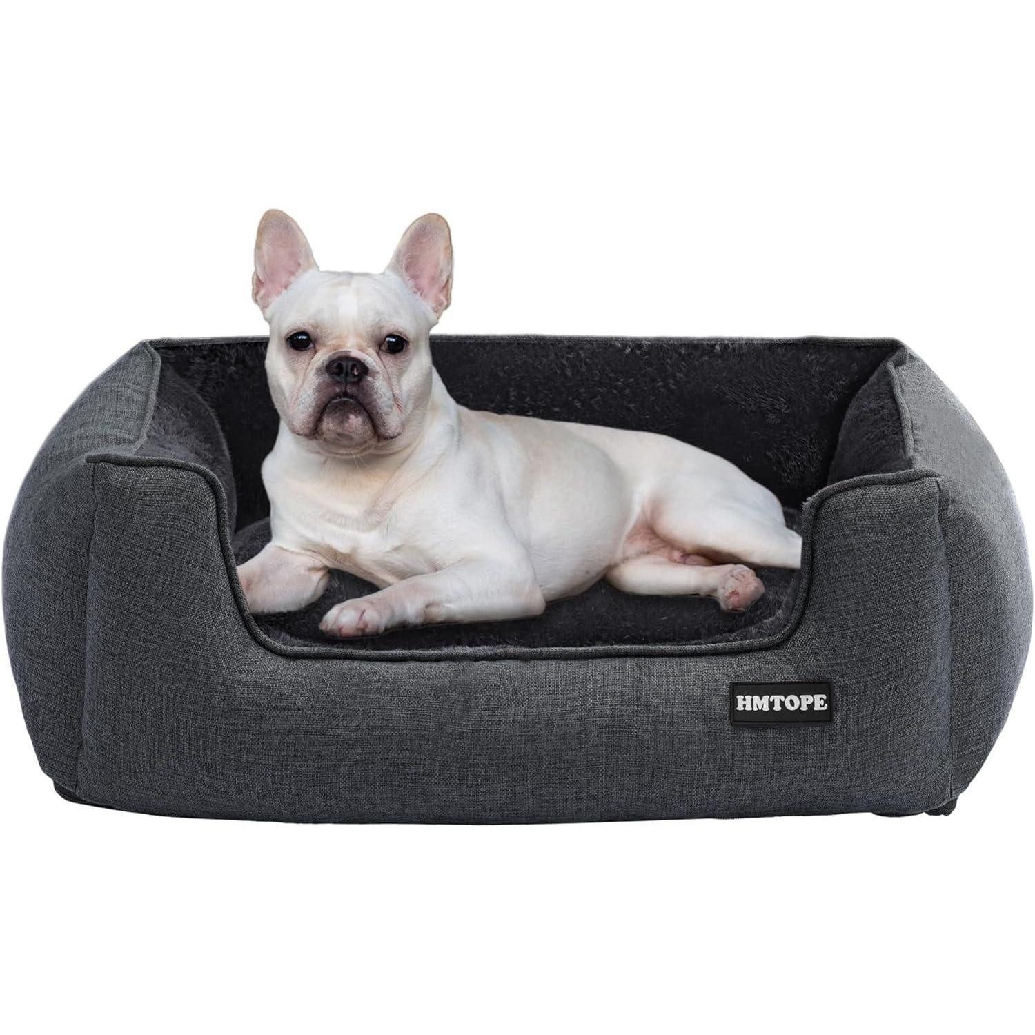LuxusKollektion Hundebett Hundebett Hundesofa abnehmbar L 76 x B 61 x H 23 cm Dunkelgrau