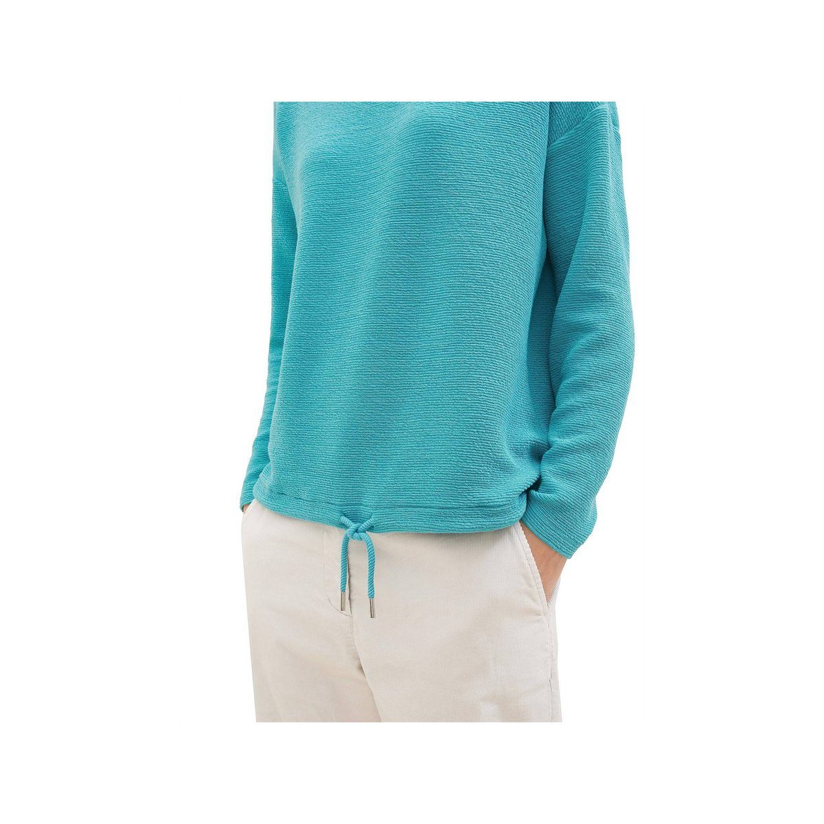 TOM TAILOR Sweatshirt gelb passform Summer (1-tlg) Teal textil