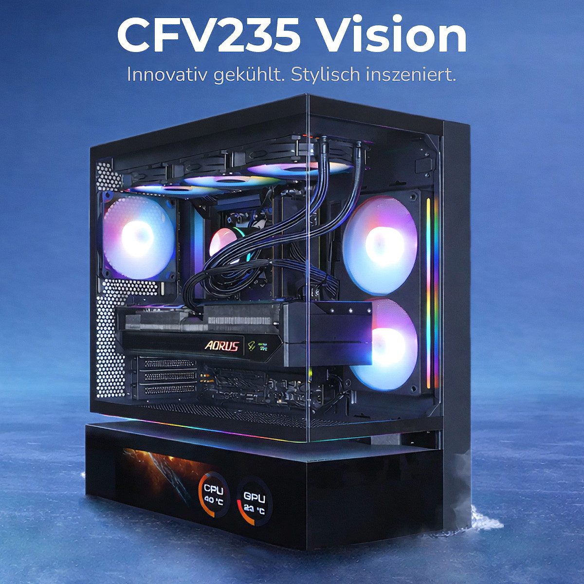 Cougar CFV235 Vision BK 8079 AMD Ryzen 9 9950X3D 32GB DDR5 2TB SSD RTX 5090 Gaming-PC (AMD Ryzen 9 9950X3D, RTX 5090, 32 GB RAM, 2000 GB SSD, Wasserkühlung, Windows 11, DDR5 RAM, Wasserkühlung)