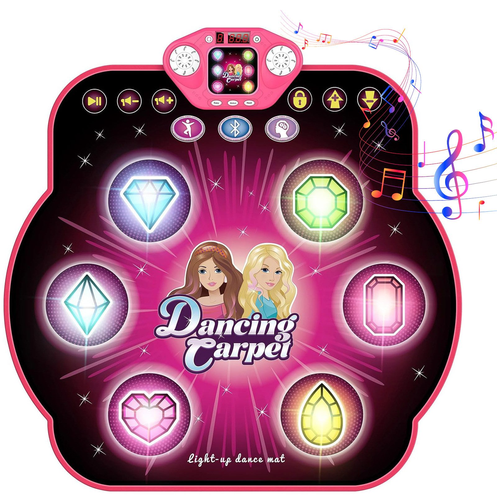REDOM Musik Tanzspiel Matte Spielmatte Kinder Dance Pad Tanzmatte (Spielmatte mit Bluetooth mit 6/4-Tasten-Modus, 1 St., interaktives Spielzeug Geschenke für Jungen Madchen 3-12 Jahre)
