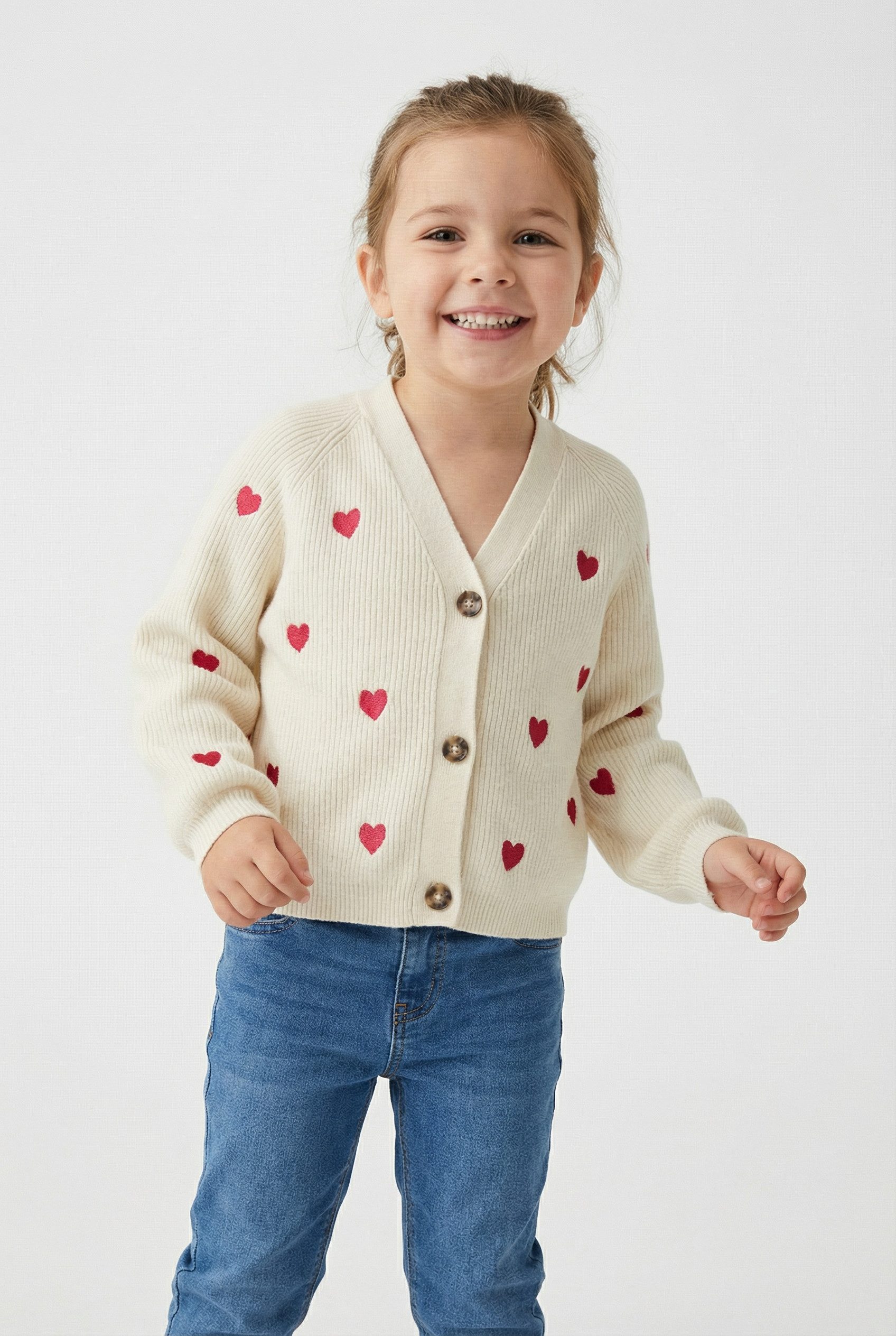 KIDS ONLY Strickjacke KOGDANA LIFE LS HEART VNECK CARDIGAN KNT (1-tlg)