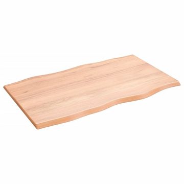 furnicato Tischplatte 100x60x2 cm Massivholz Eiche Behandelt Baumkante (1 St)