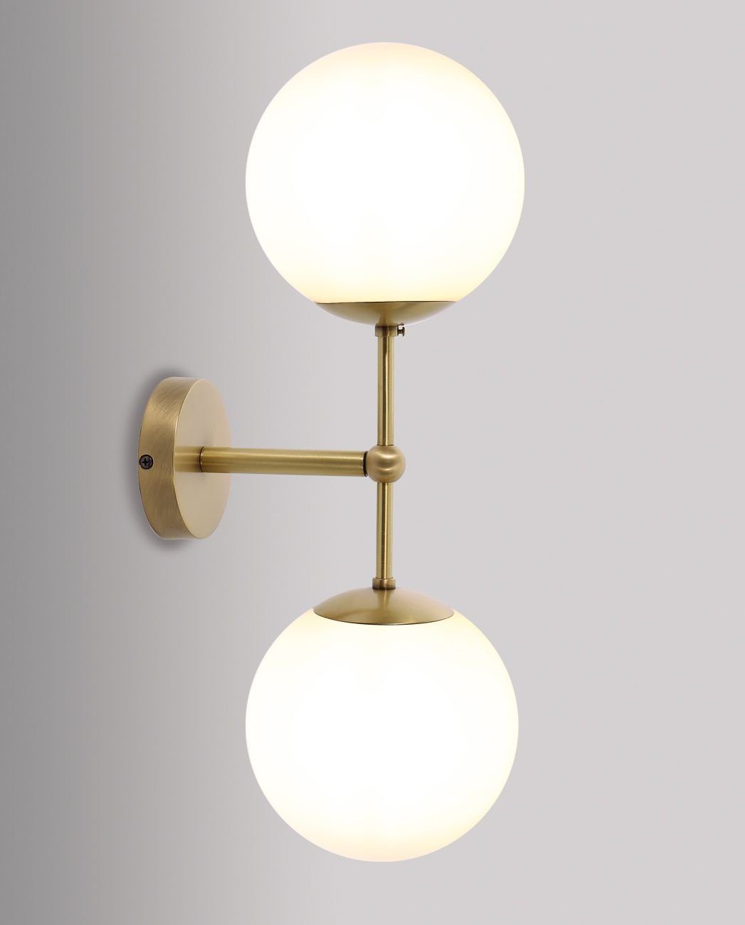 Licht-Erlebnisse Wandleuchte MUSA, ohne Leuchtmittel, Wandlampe Messing Glas  Kugel in Bronze Wandlampe Bad Wohnzimmer