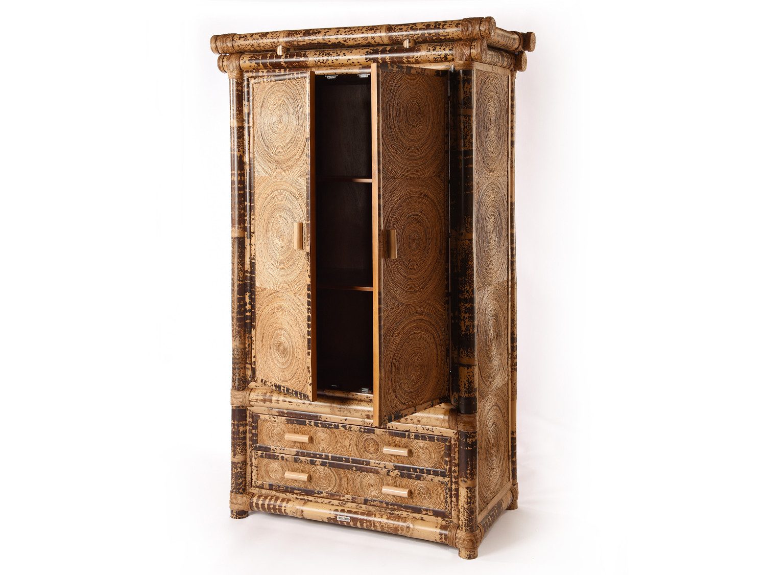 Bambus-Lounge Kleiderschrank Jakarta Garderobenschrank Schrank Bambus Holz Kleiderschrank