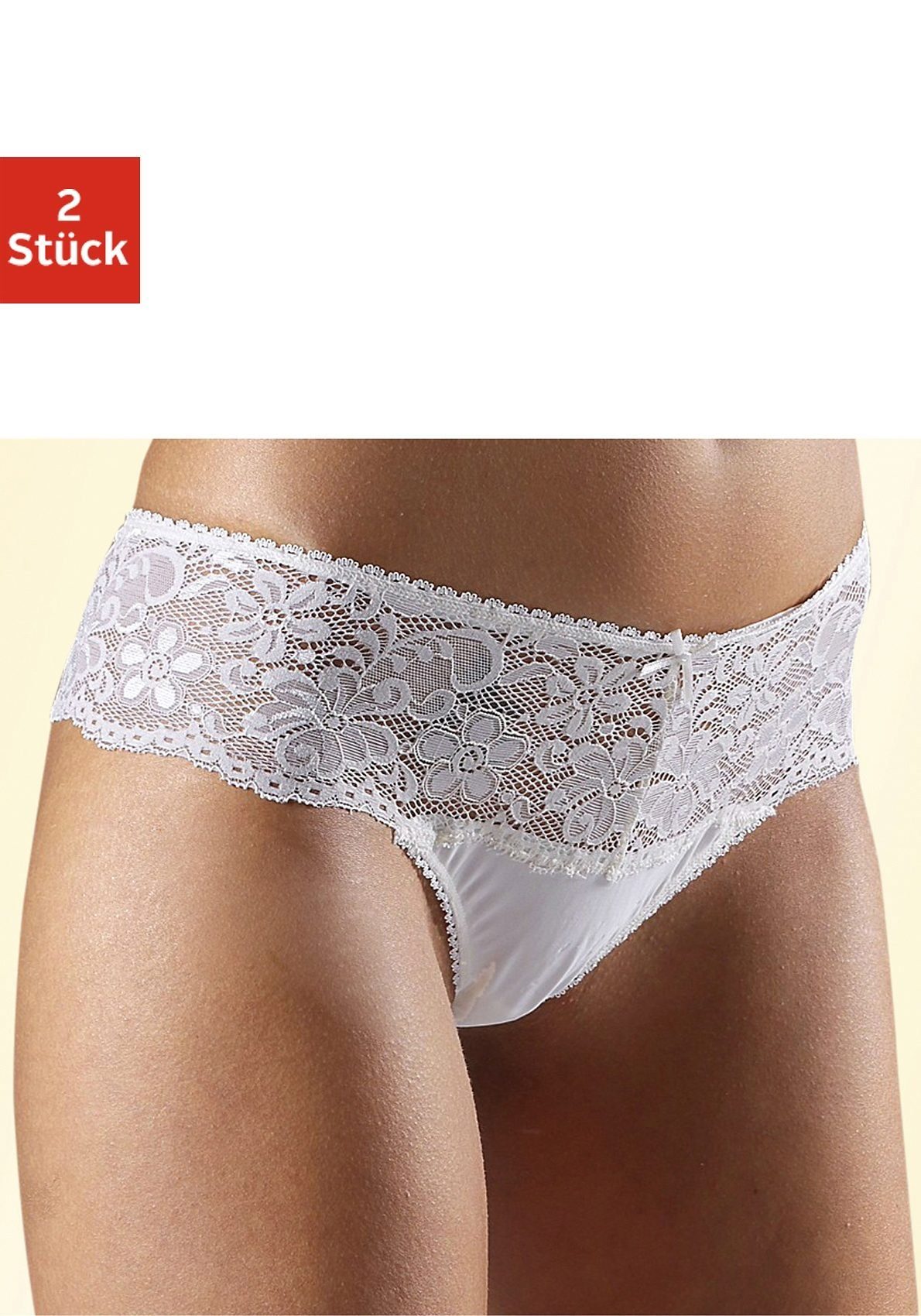 Nuance by Lascana String mit breitem Spitzenband, als Dessous-Set kombinierbar (Packung, 2 Stück) sexy Dessous, sexy Unterwäsche