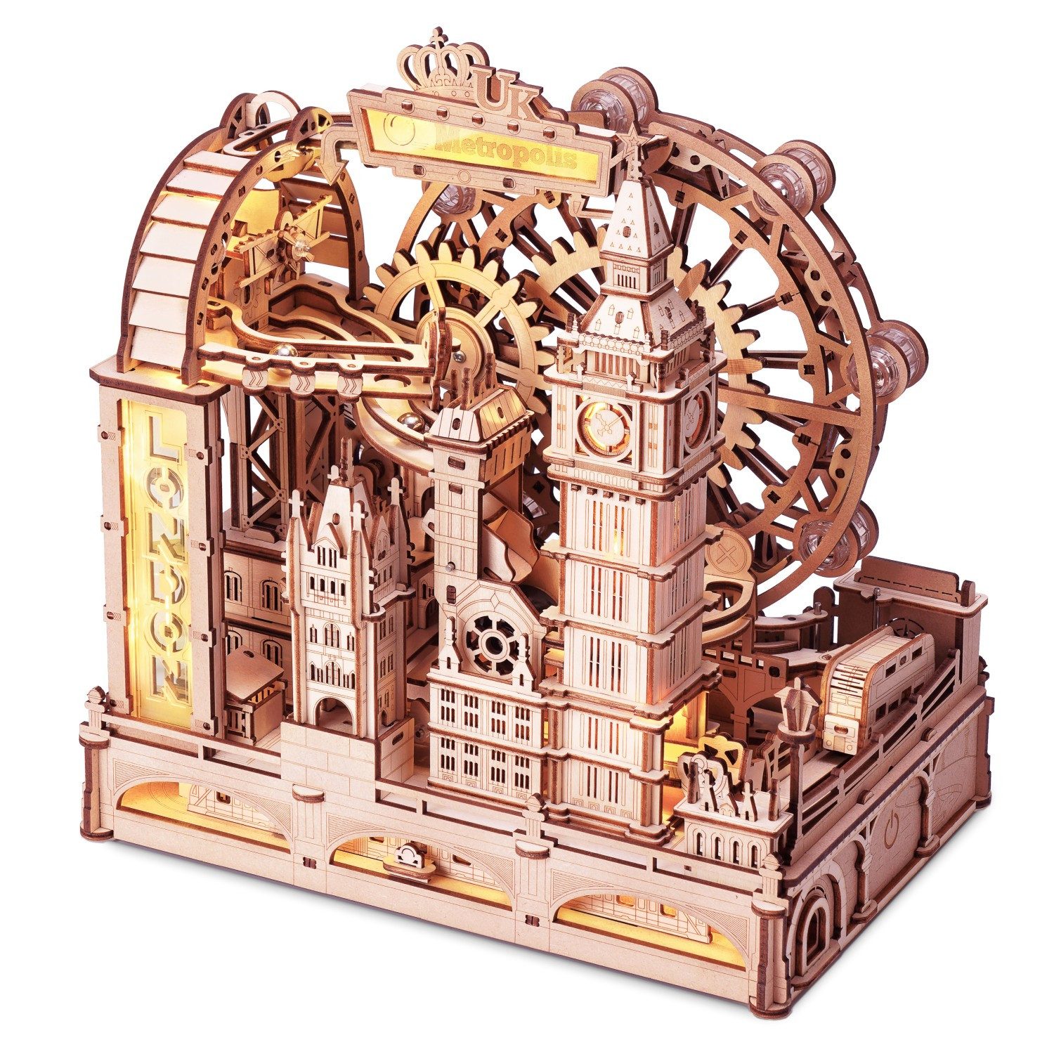 ROKR 3D-Puzzle Kugelbahn "Marble Travel London", Puzzleteile