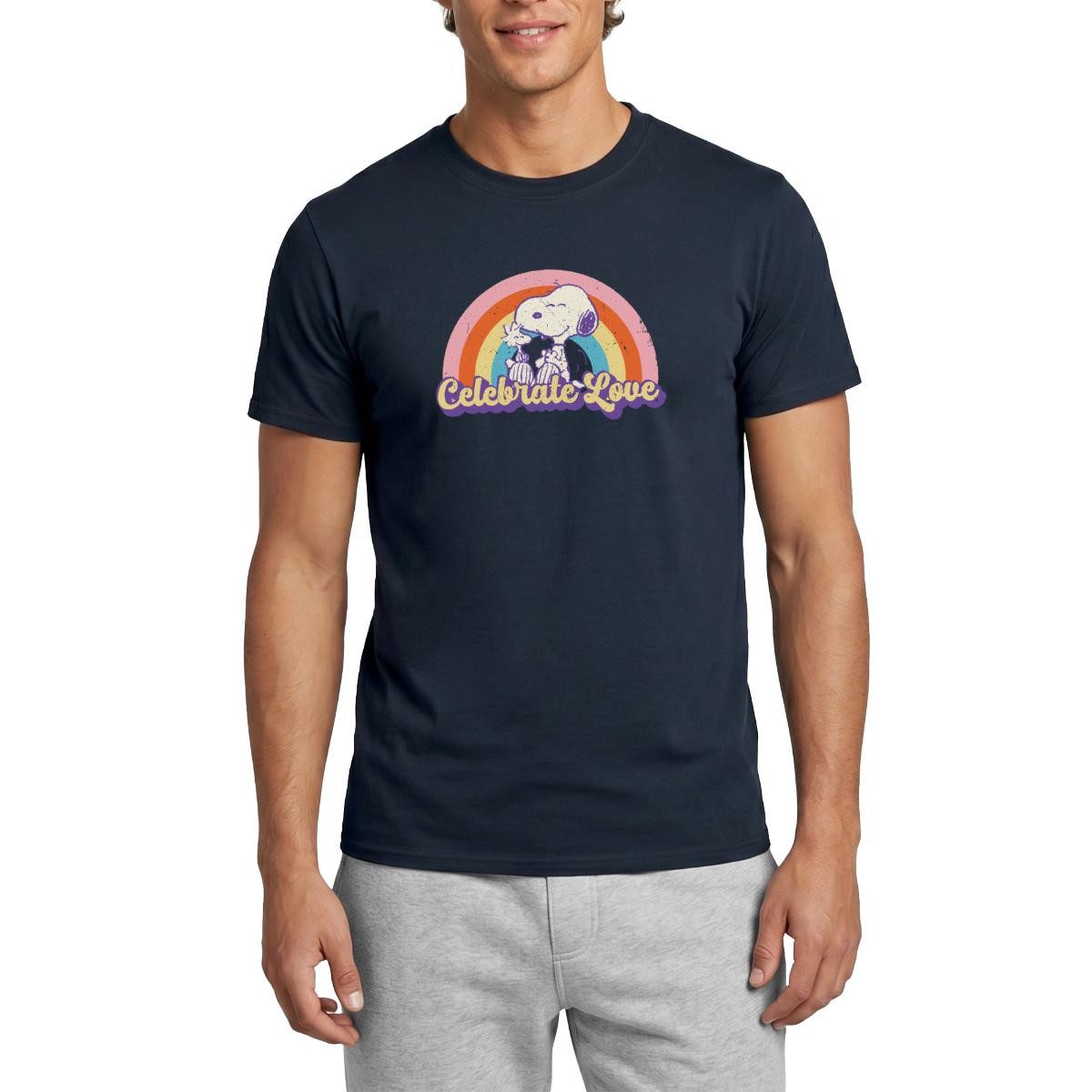 Spreadshirt T-Shirt Peanuts Celebrate Love Design Mit Snoopy Männer T-Shirt (1-tlg)