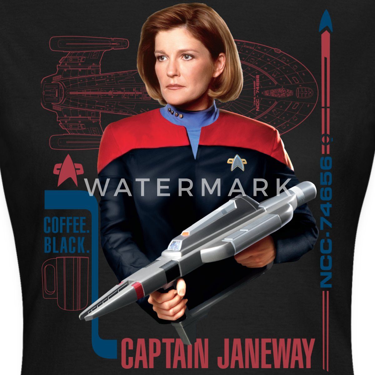 Spreadshirt T-Shirt Star Trek Voyager Captain günstig online kaufen