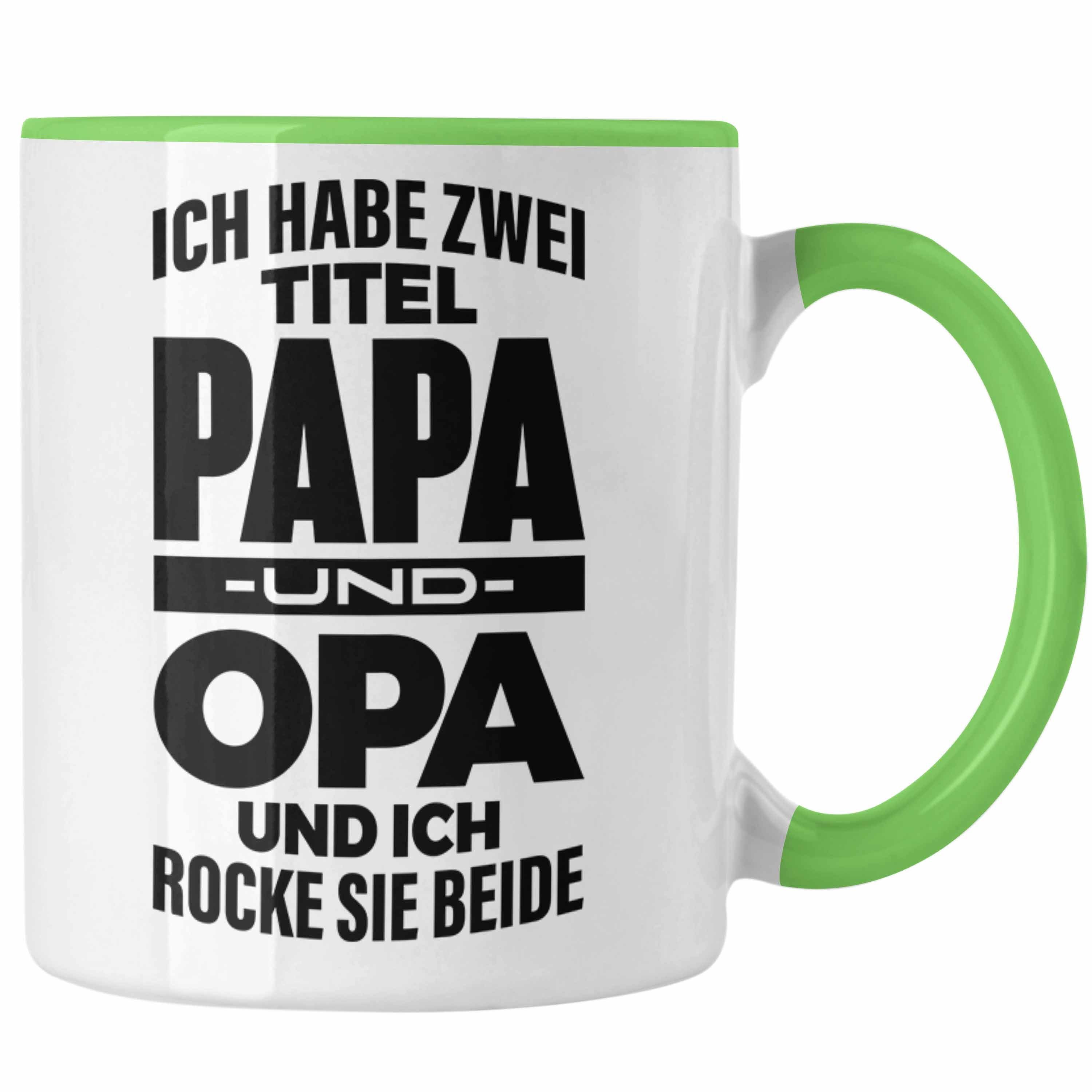 Trendation Tasse Trendation - Papa und Opa Tasse Geschenk für Opa Weihnachten Geburtstag Lustige Tasse Bester Opa Grün