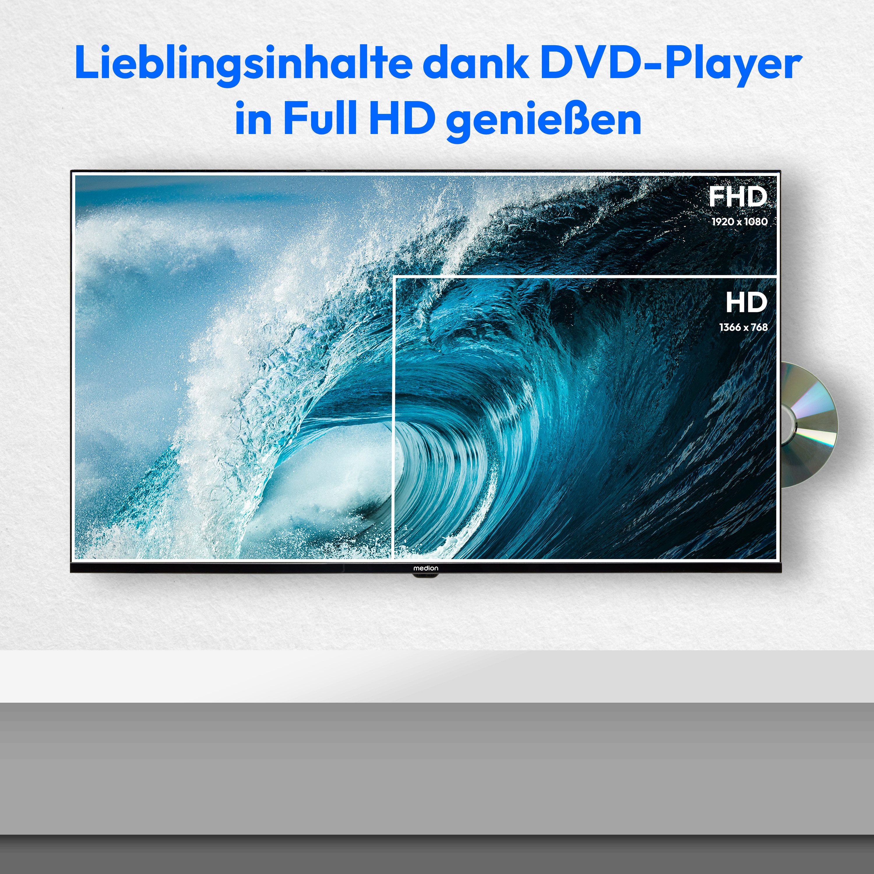 Medion® MD840001 LCD-LED Fernseher (100.3 cm/40 Zoll, 1080p Full HD, Pay-TV, DVD Laufwerk, CI+, Media Player)