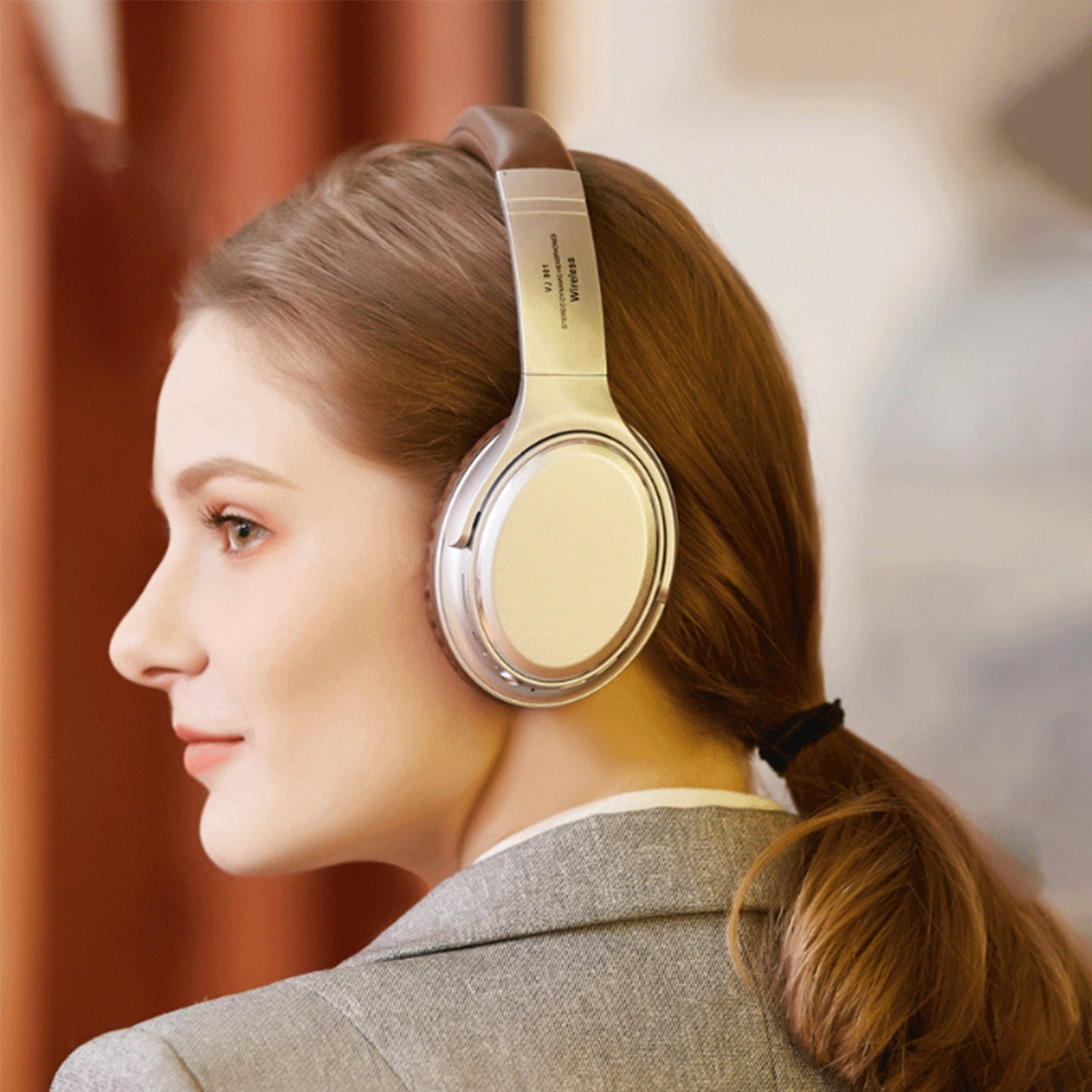 Over-Ear-Kopfhörer Schwarz Cooles Bluetooth-Headsets, Retro-Kopfhörer,DJ drahtlose Diida Kopfhörer, Kopfhörer,