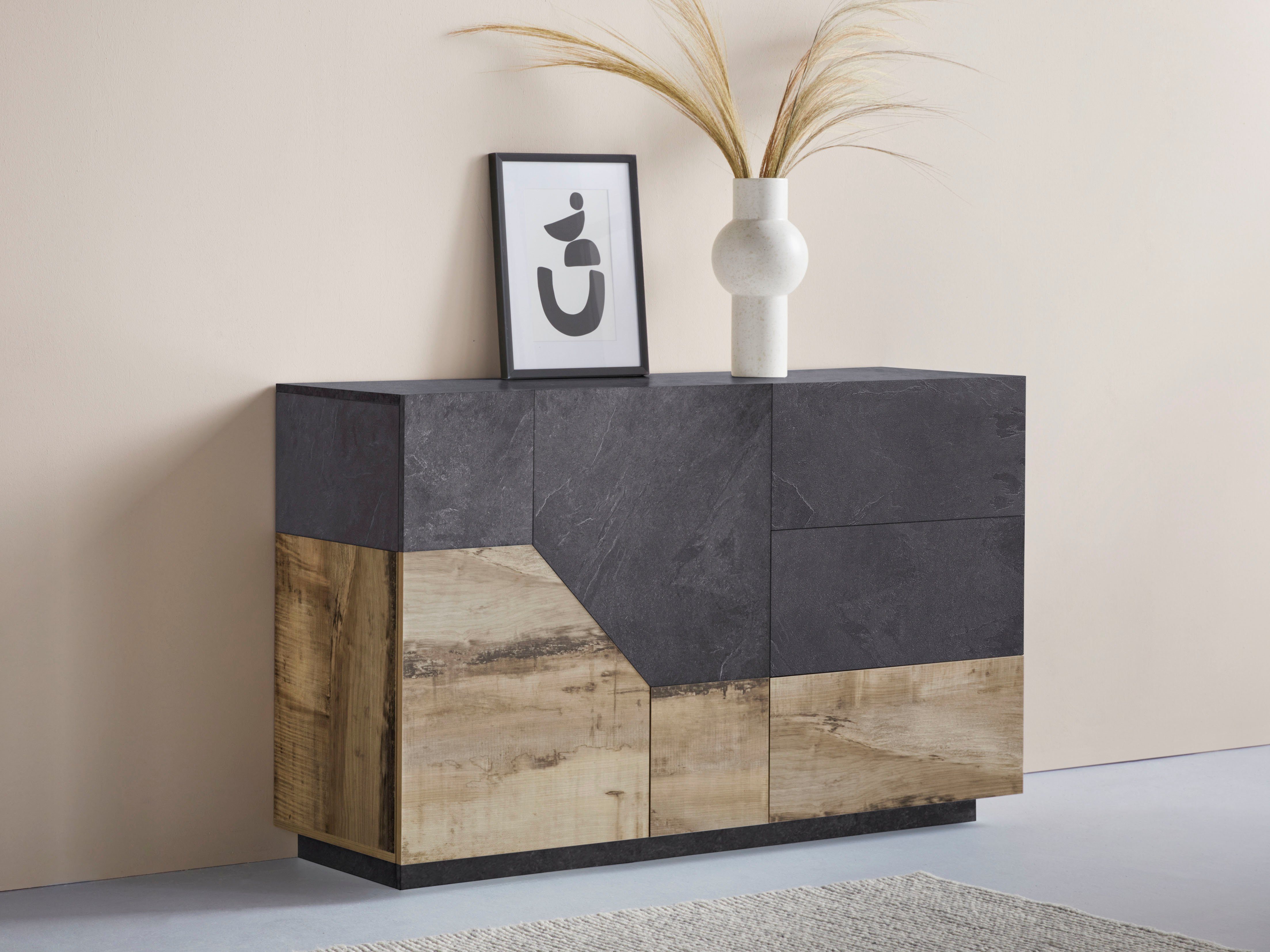 Sideboard ALIEN-Kommode, Schrank, Anrichte mit 2 Türen und 3 Schubkästen