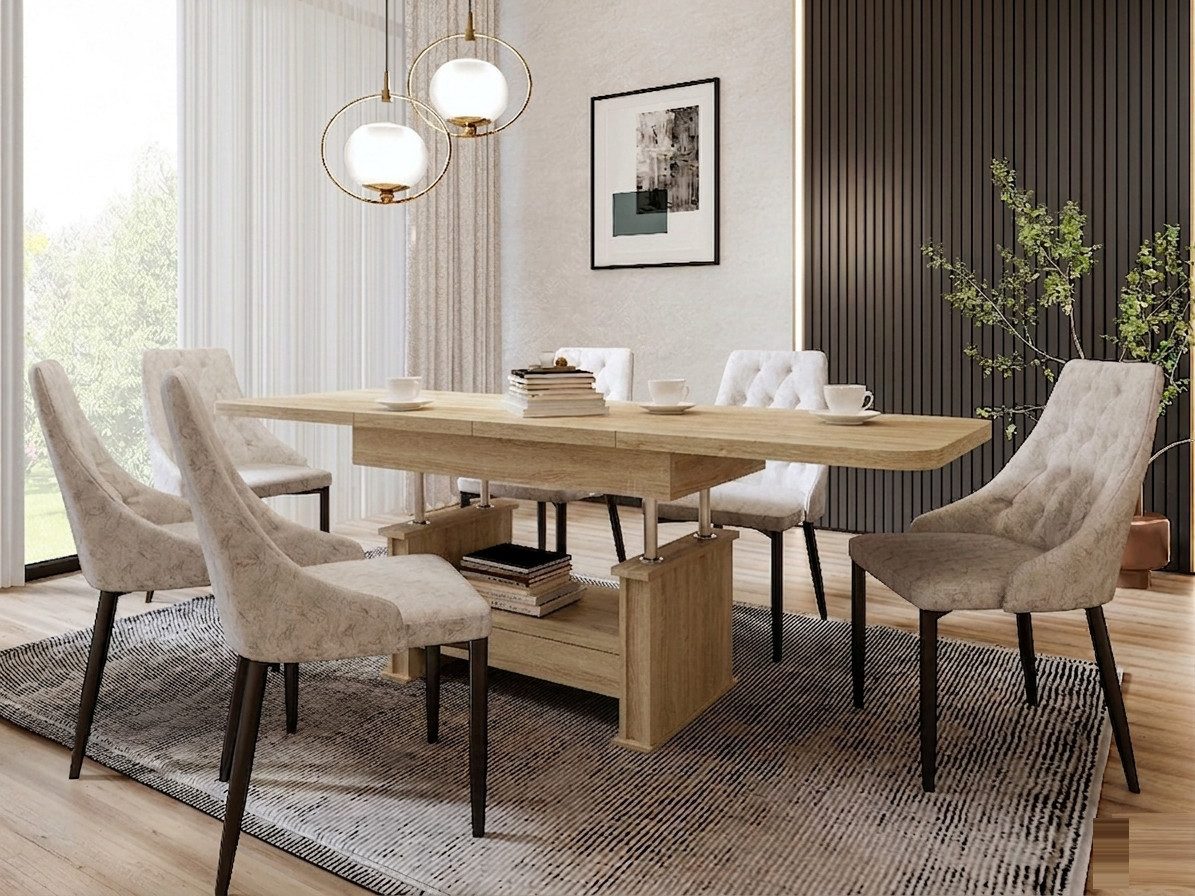 designimpex Couchtisch Design DA-555 Schublade höhenverstellbar ausziehbar Tisch, Funktionstisch, Wohnzimmertisch, Tisch, Esstisch, Sofatisch, Schublade