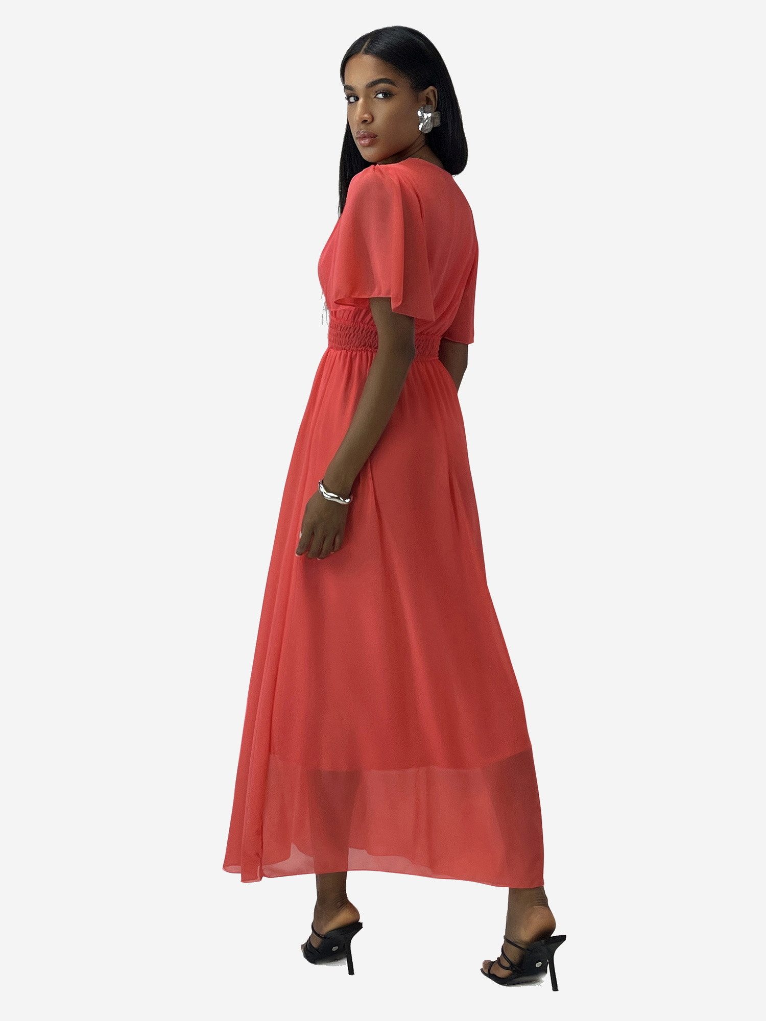 Elara Maxikleid Damen Sommer Maxikleid mit V-Ausschnitt Elegant