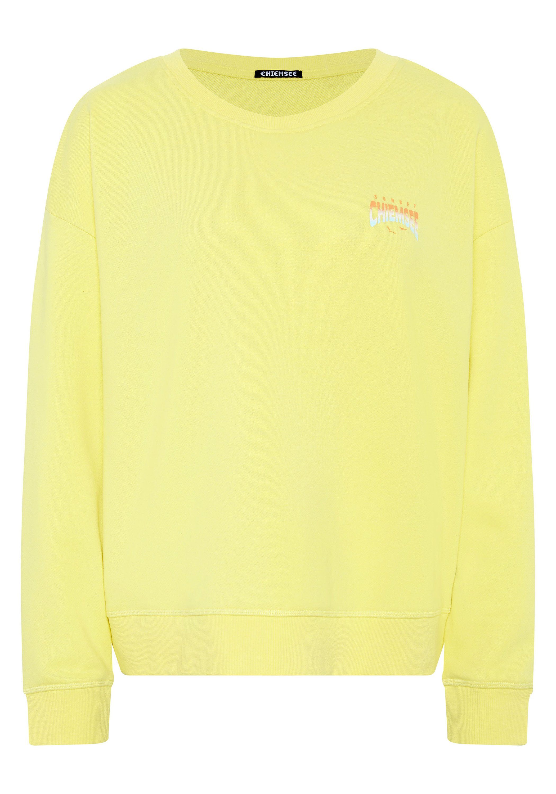 Chiemsee Sweatshirt Sweater mit Logo- und Sunset-Motiv 1 12-0742 LEMON VERBENA
