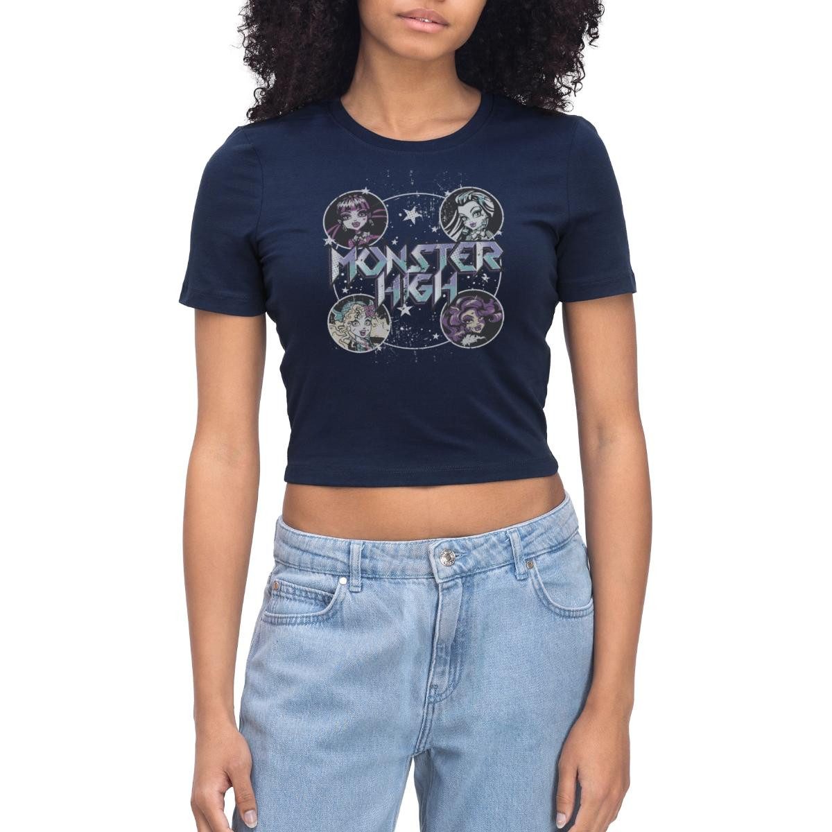 Spreadshirt T-Shirt Monster High™ Draculaura, Frankie Stein & Freunde Crop Top (1-tlg)
