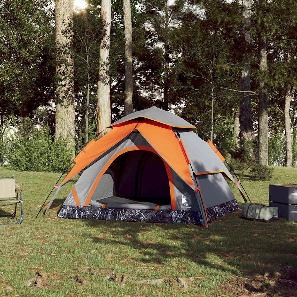 vidaXL Kuppelzelt Kuppel-Campingzelt 3 Personen Grau günstig online kaufen