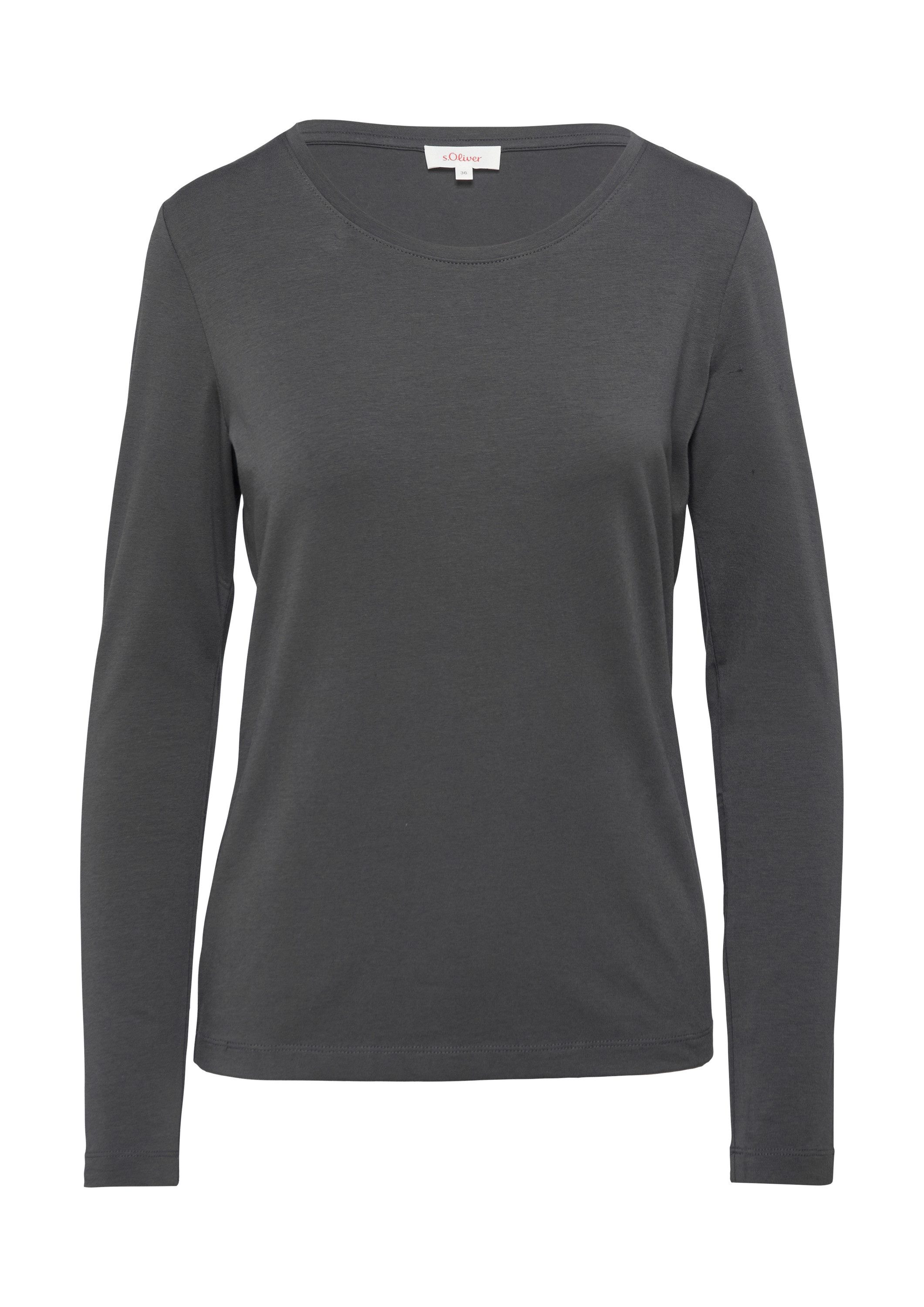 s.Oliver Langarmshirt T-Shirt Longsleeve aus Baumwollstretch günstig online kaufen