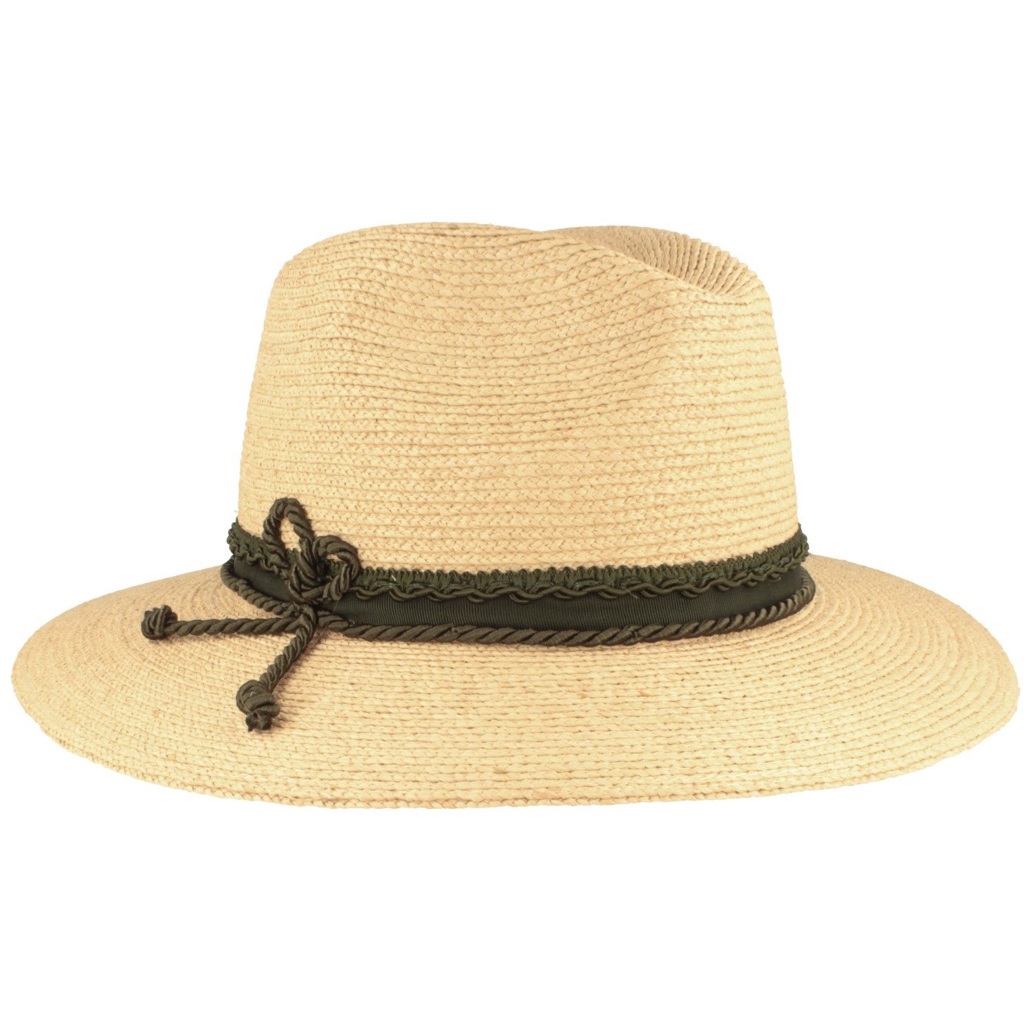 Breiter Trachtenhut Stroh-Trachtenhut aus hochertigem Raffia mit Kordel und UV Schutz