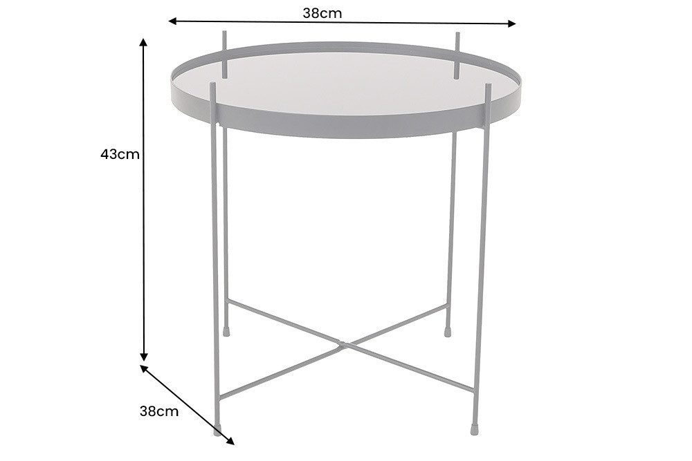 riess-ambiente Beistelltisch ELEGANCE 45cm anthrazit / schwarz - Glas, Metallgestell, rund, modern (Einzelartikel, 1-St), Filigraner Couchtisch- ideal f. Gästez – Bild 5 von 5