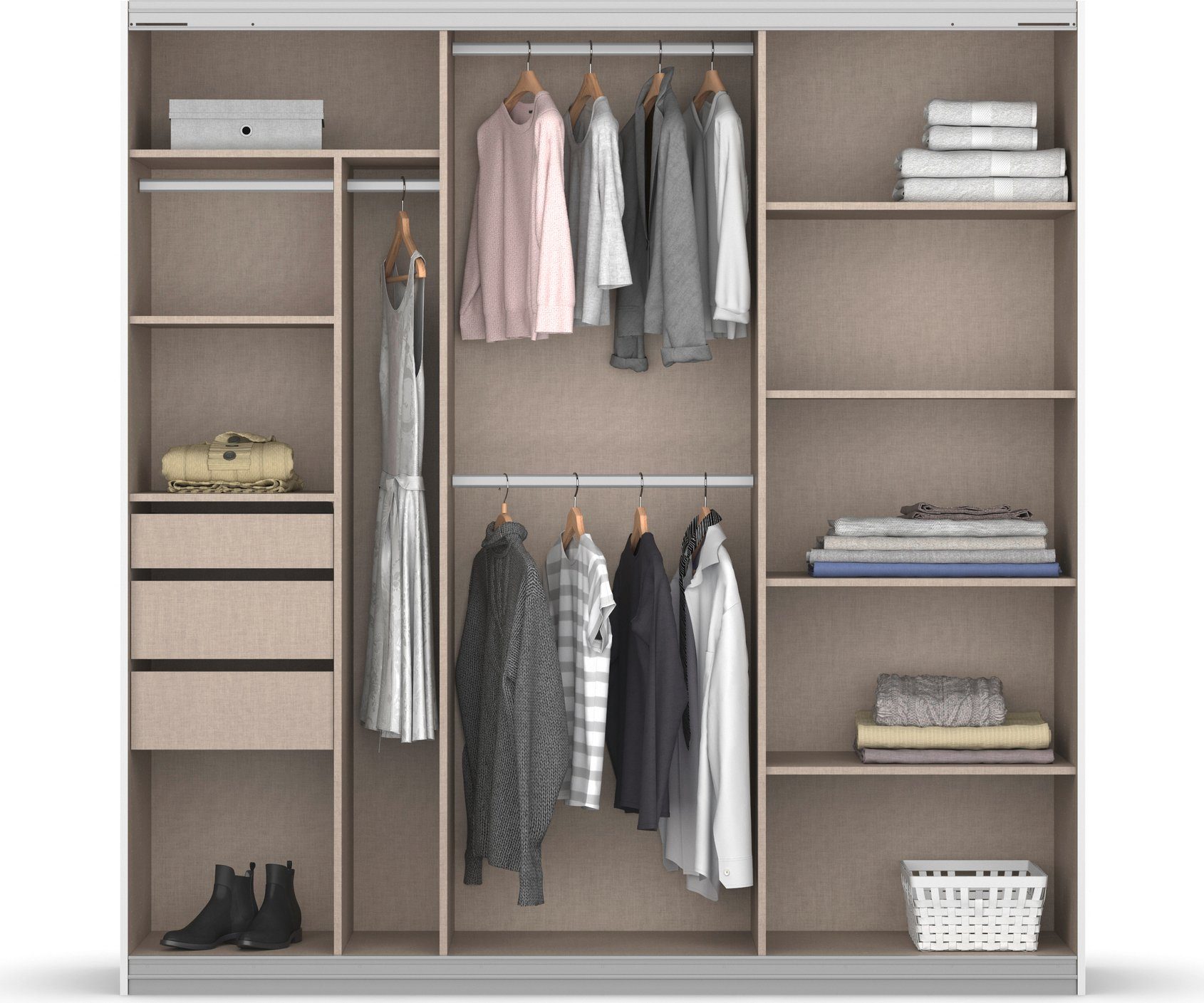 OTTO home Kleiderschrank Mehrzweckschrank Aktenschrank Möbel Mietswohnung Schlafzimmer OTELI (Breiten 211/278/323/368 cm Höhen 214/233 cm) inkl. Passepartout optional mit Beleuchtung MADE IN GERMANY