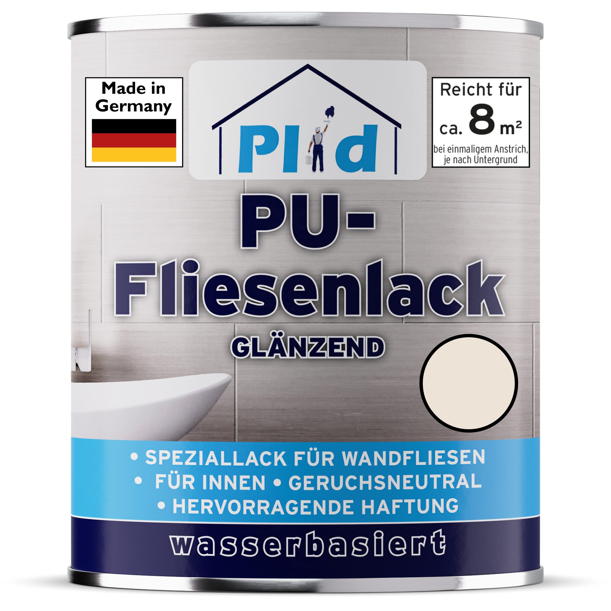 plid Fliesenlack Fliesenlack Fliesen Lack Fliesenfarbe Fliesen / Lackieren Bad Küche, schnelltrocknend, spritzwasserbeständig, verarbeitungsfertig