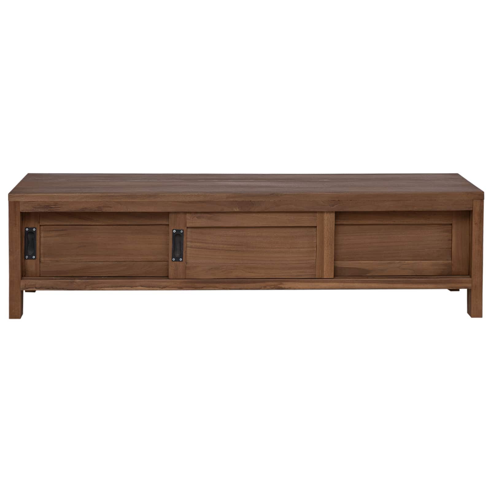vidaXL Schranksystem TV-Schrank 110 x 30 x 30 cm Massivholz Natur (1-St)