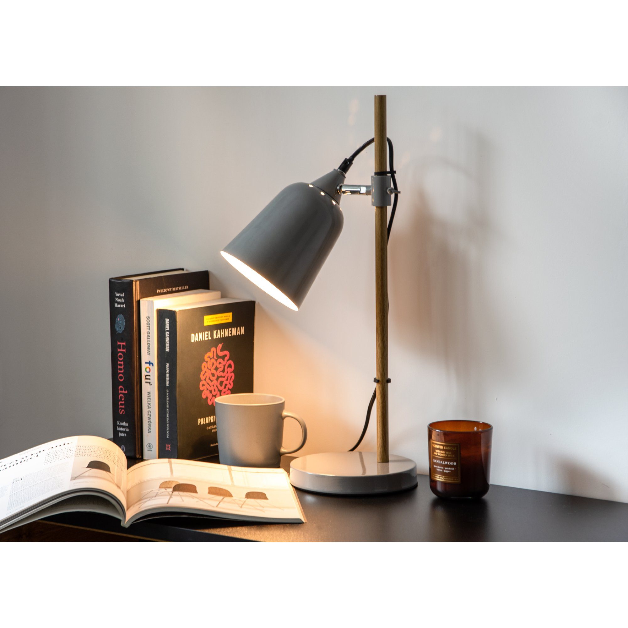KONSIMO® Schreibtischlampe HALI Schreibtischlampe Nachttischlampe Tischleuchte, ohne Leuchtmittel, 1,5m, E14