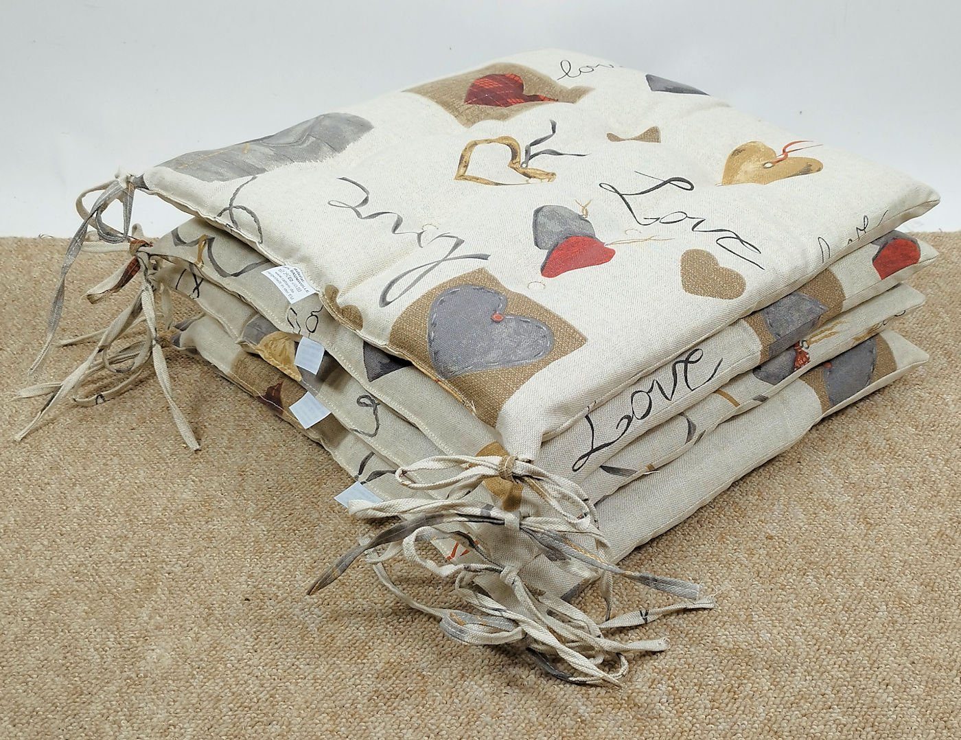 Rattani Sitzkissen Set 4 x Stuhlkissen / Sitzkissen Fabia 40 x 40 cm Dicke günstig online kaufen