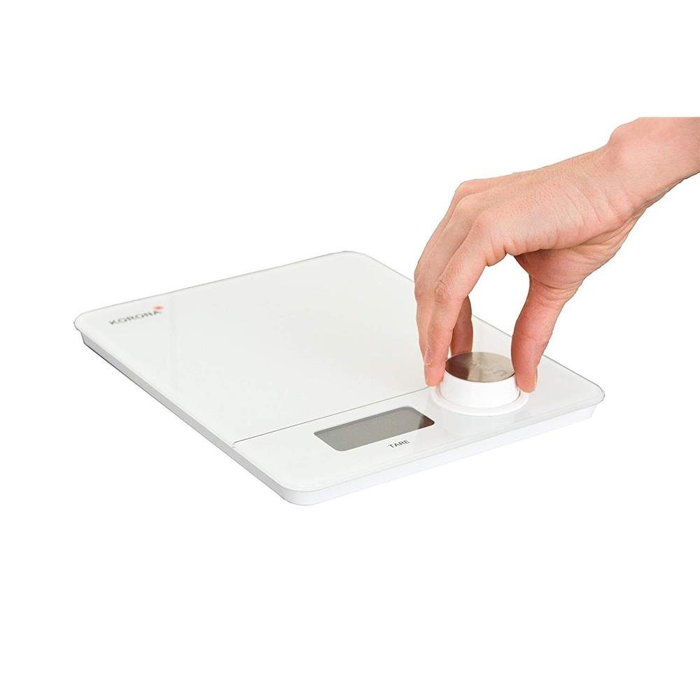 KORONA Küchenwaage PIA, Haushaltswaage, batterielos, Tragkraft 5 kg, LCD Display, weiß, Waage