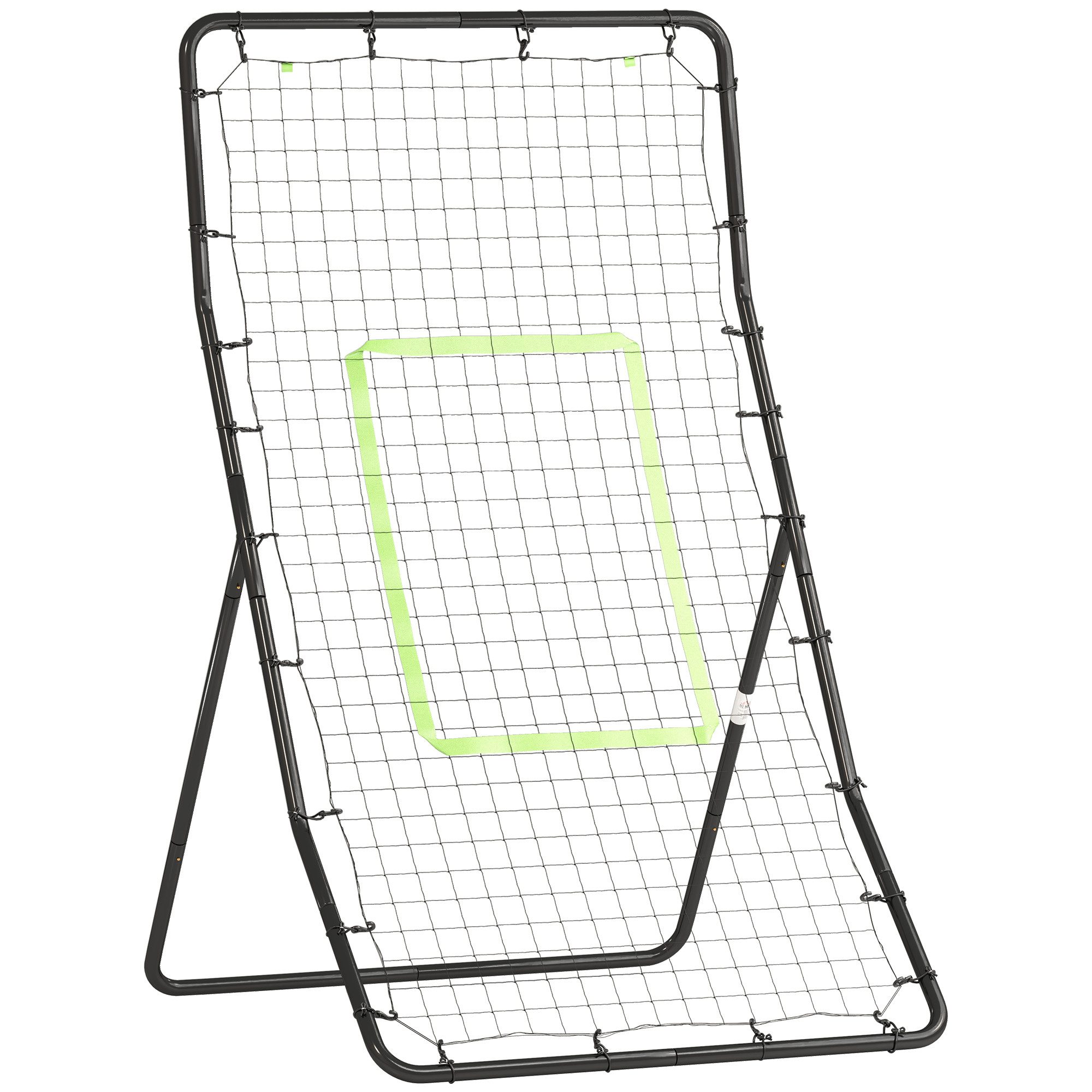 HOMCOM Rebounder Baseball Tragebar Softball mit Ziel Zone, Metall, (Netzrückprallwand, 1-St., Kickback Netz), Schwarz 90 x 80 x 140 cm