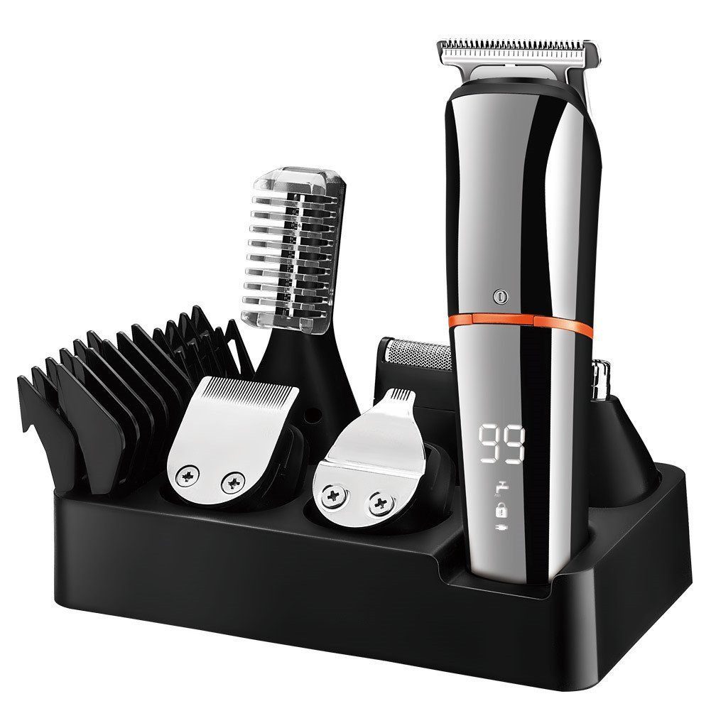 HATTEKER Haarschneider SK-788, Bartschneider Präzisionstrimmer Nasen- und Ohrenhaarschneider, Multifunktions-Trimmer 6-in-1