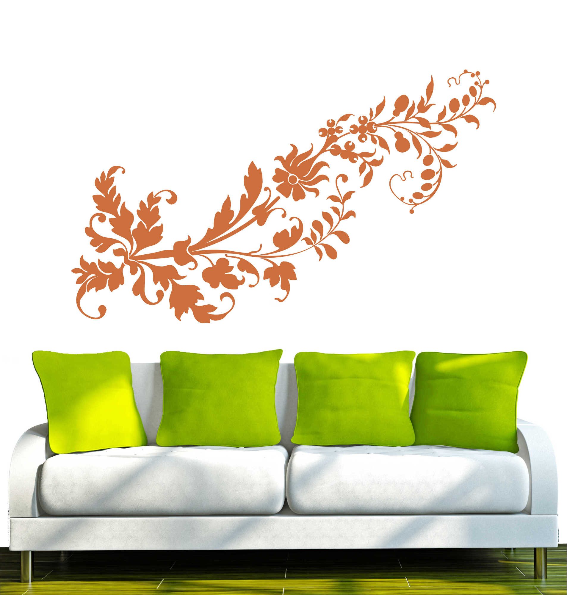 INDIGOS UG Wandtattoo Wandtattoo - Wandaufkleber - w299 Blume Ranke Pflanze