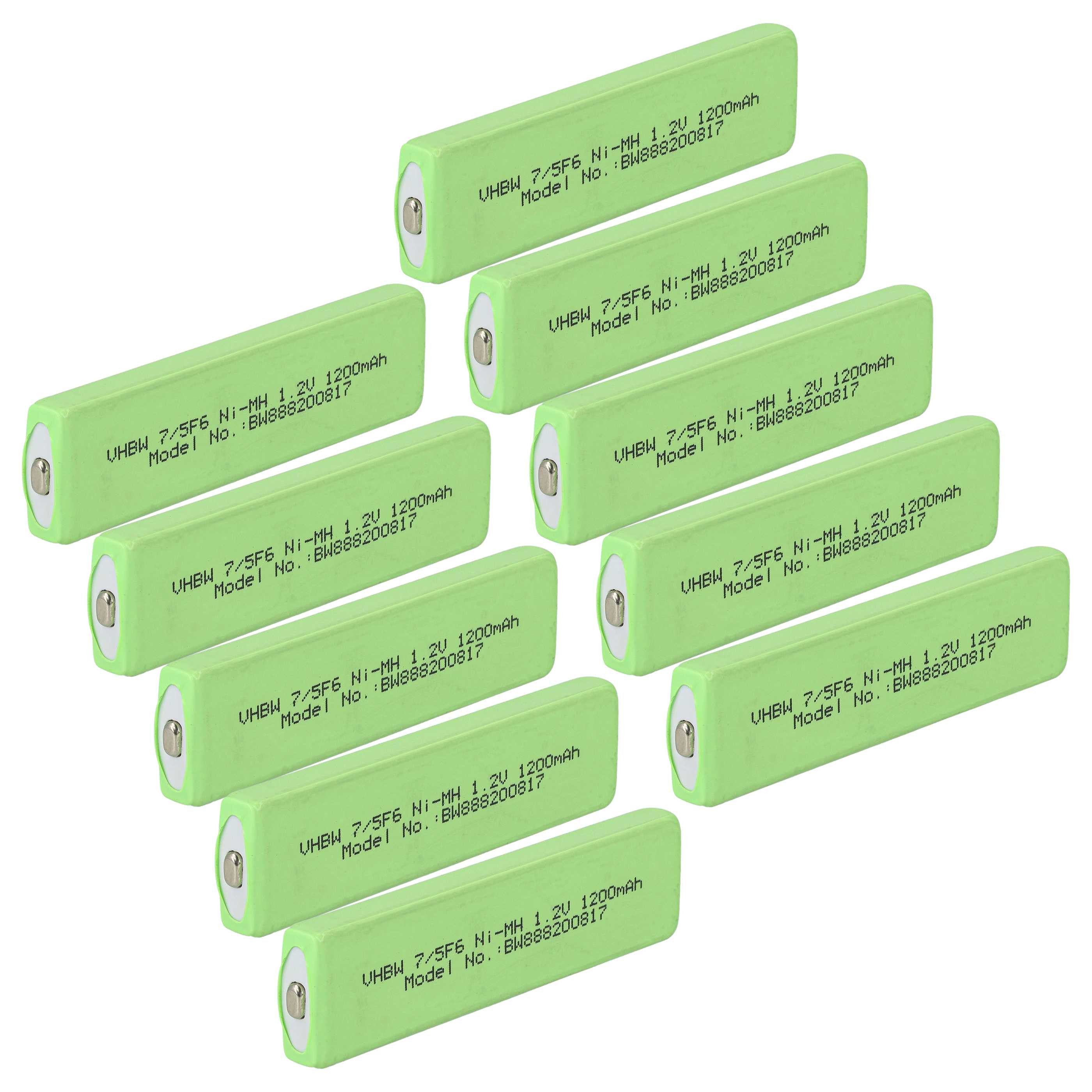 vhbw Zelle passend für Sony MZ-E7W, MZ-E710, MZ-E75, MZ-E77, MZ-E80, Akku Zelle NiMH 1100 mAh (1,2 V, 10 St), Leistungsfähige Akkuzelle für akkubetriebenen Minidisc- oder