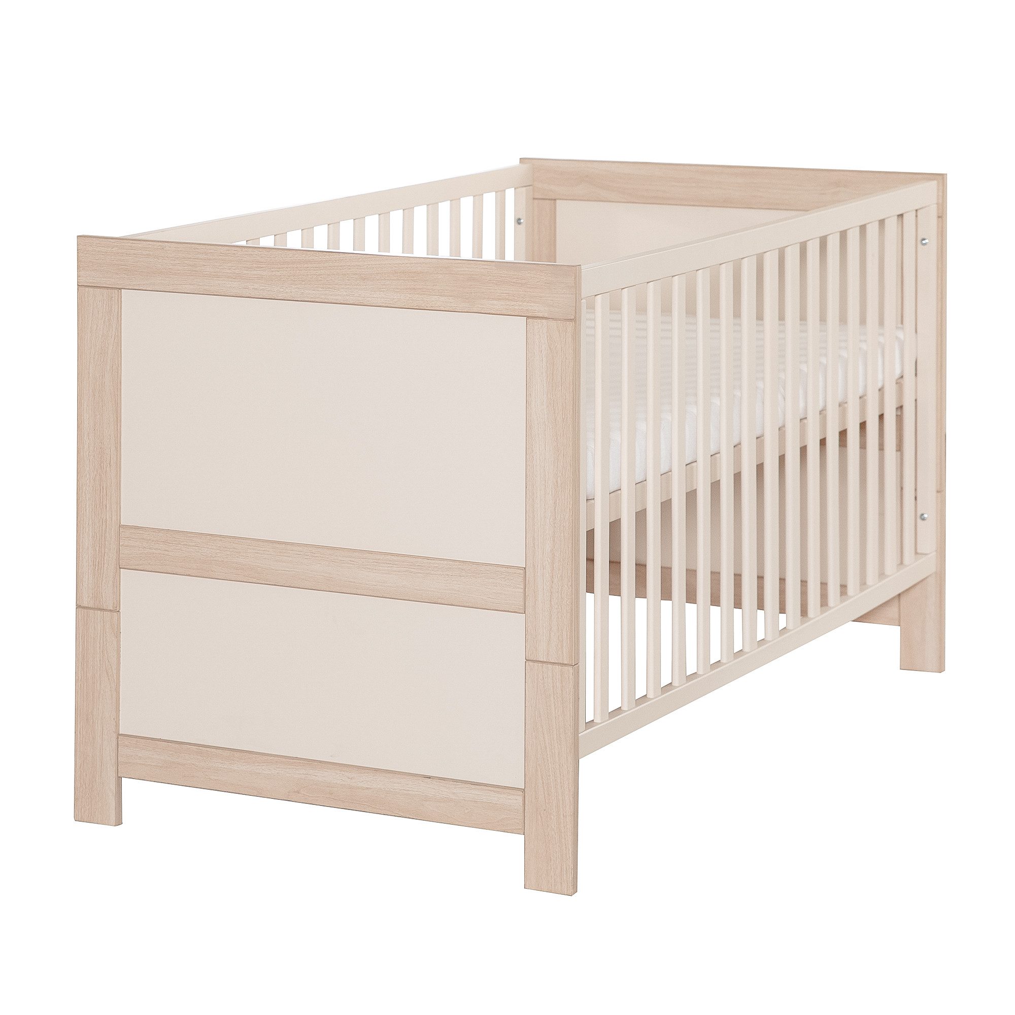 Babybett Momo - 70 x 140 cm - mitwachsendes Gitterbett - Höhenverstellbar