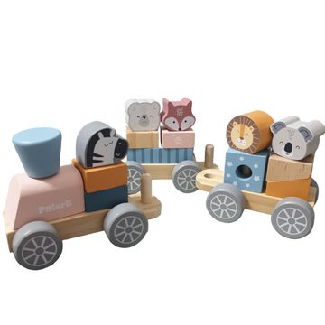 Little Lorien Spielzeug-Zug Spielzeug-Eisenbahn Holzspielzeug (18-tlg) aus Holz