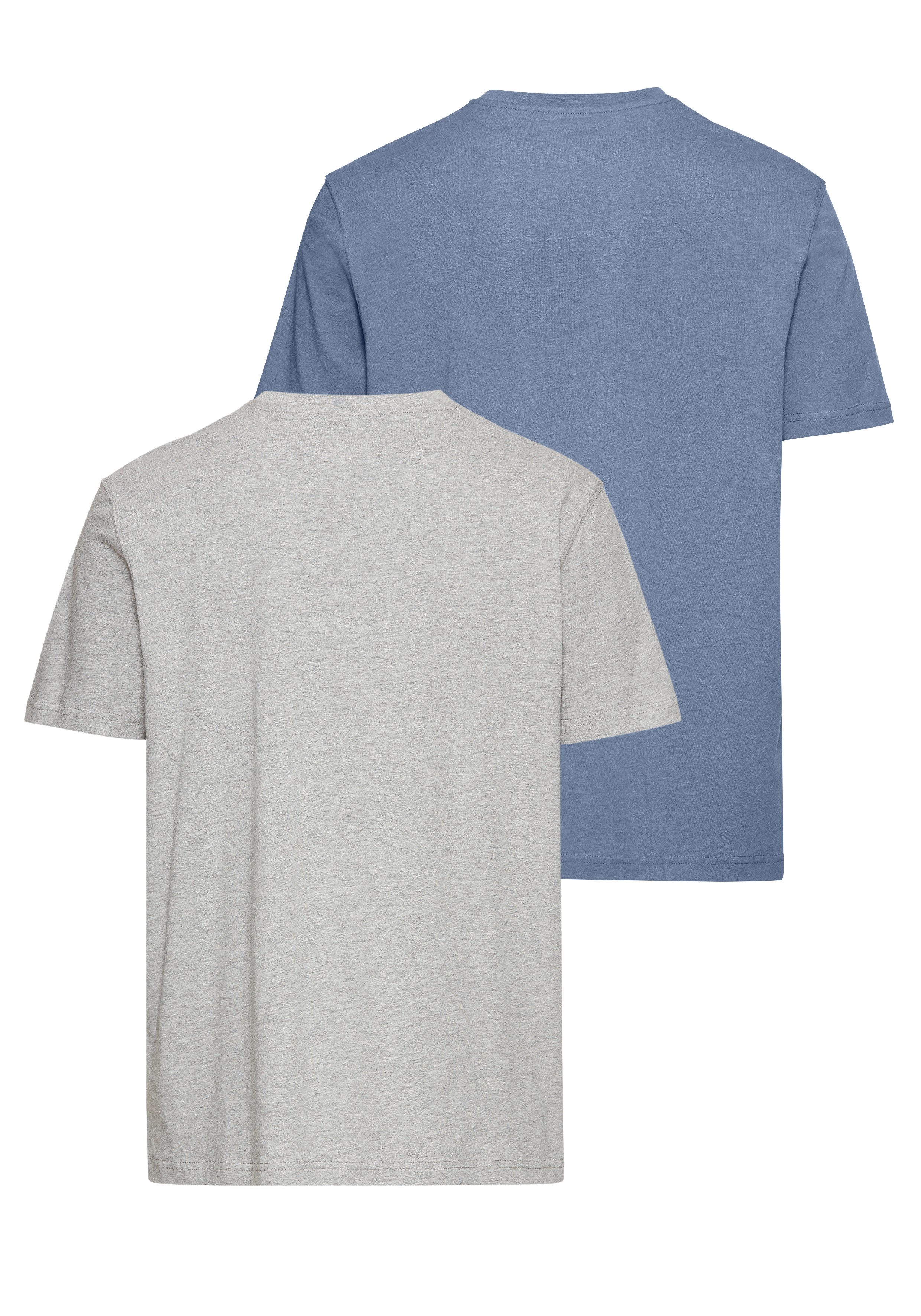 Man's World Rundhalsshirt (2er-Pack) Kurzarm, Basic-Stil, aus Baumwollmischung, 2er-Pack
