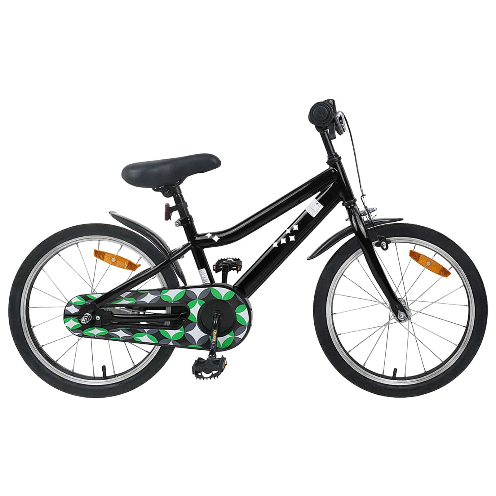 vidaXL Kinderfahrrad 123 x 51 x 78 cm Kinderfahrrad 18 Zoll für 5-7 Jahre alt Schwarz