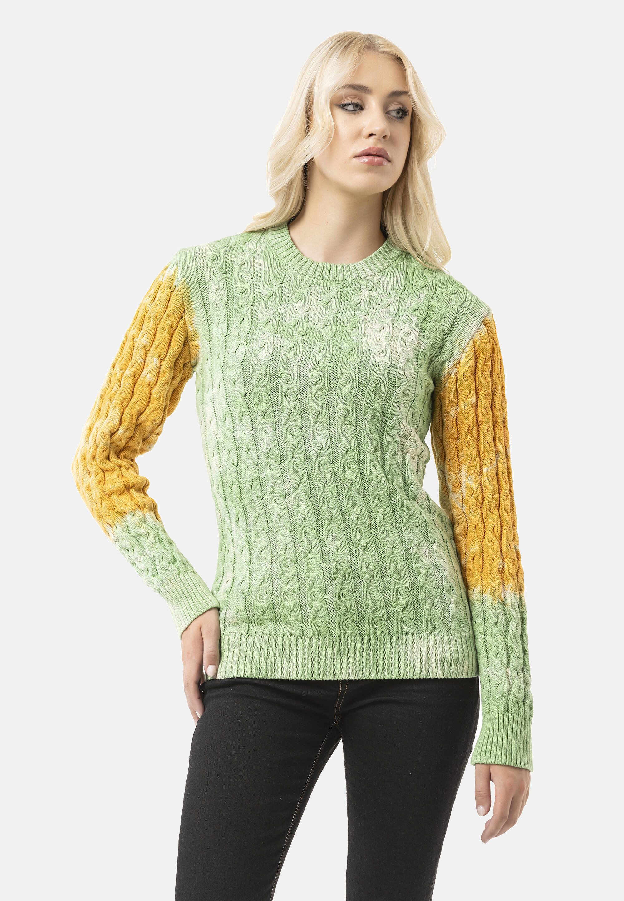 Cipo & Baxx Strickpullover WP266 (1-tlg) mit Zopfmuster